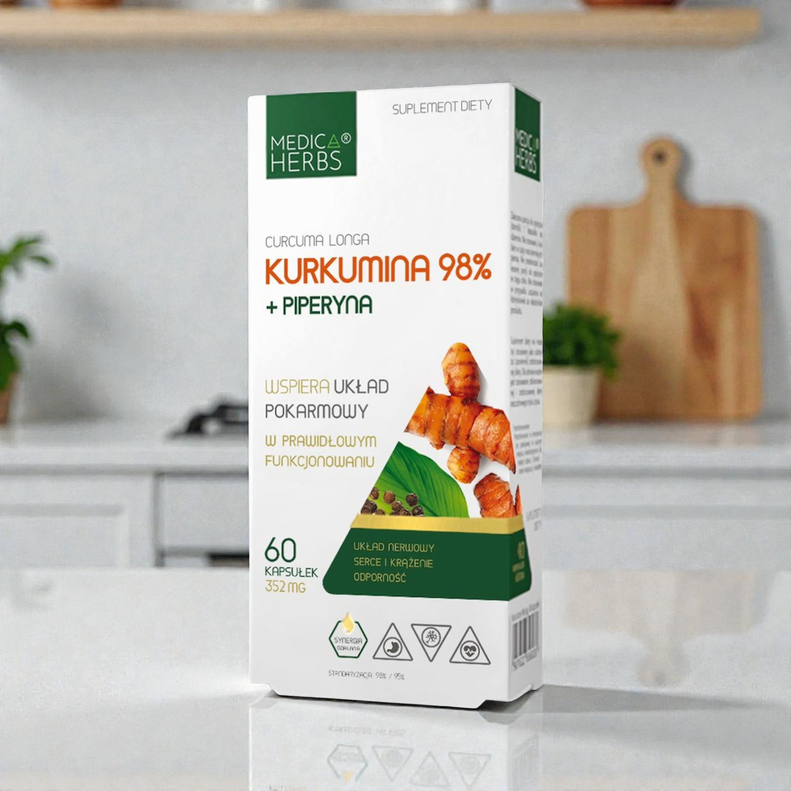 MEDICA HERBS - Kurkumin 98% + Piperin 60caps.