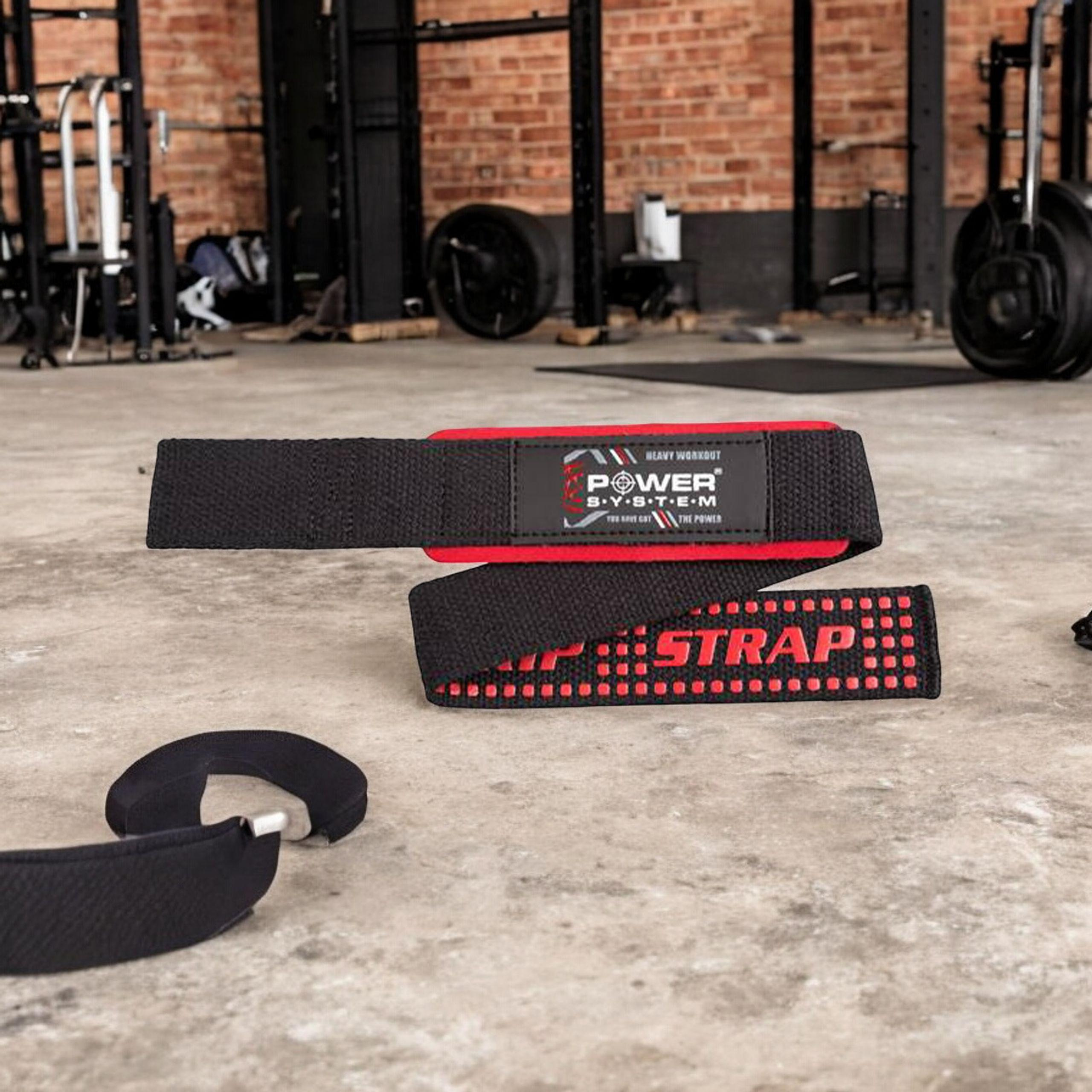 POWER SYSTEM XTR Grip Straps Black/Red - Tréninkové Pásky