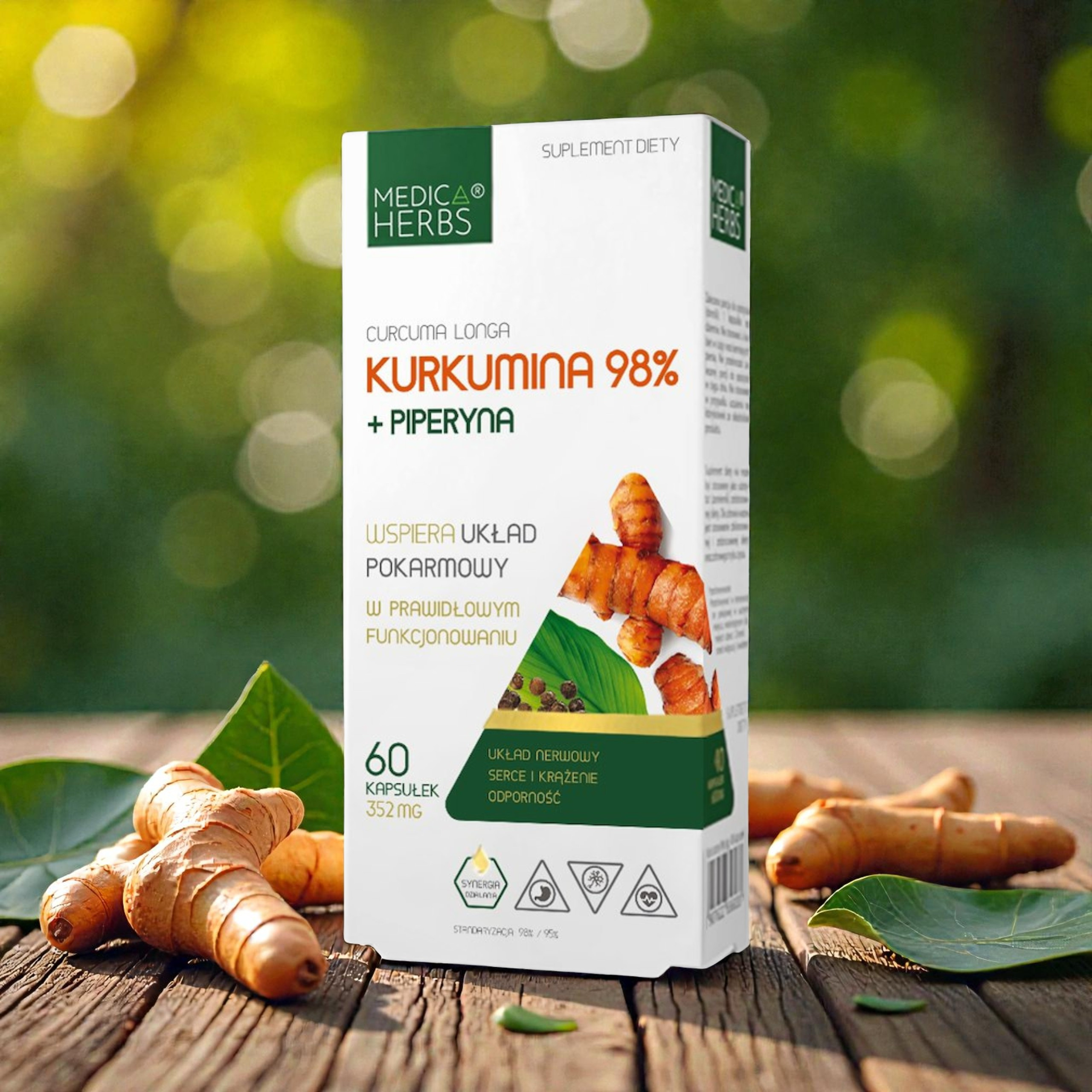 MEDICA HERBS - Kurkumin 98% + Piperin 60caps.