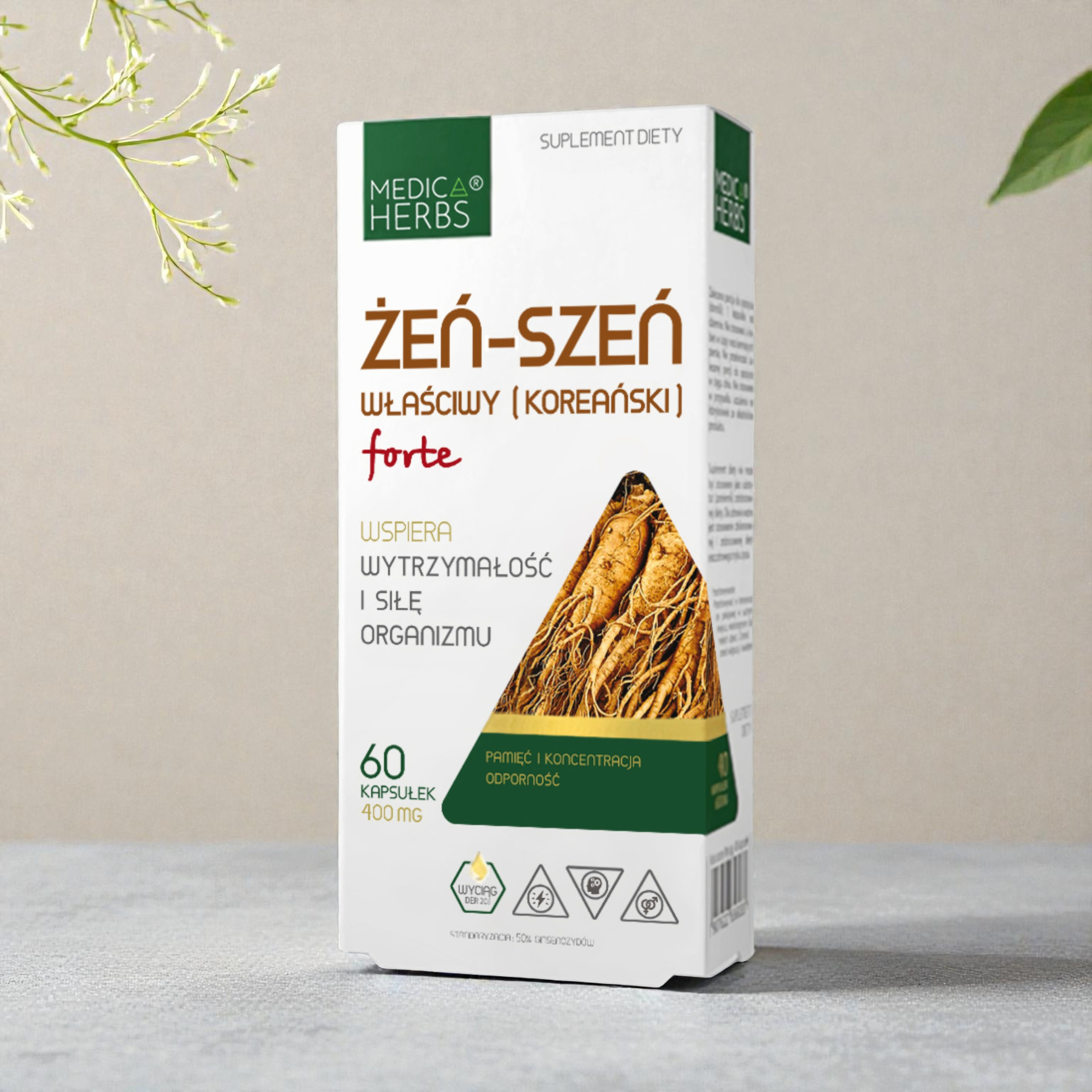 MEDICA HERBS - Korejský Pravý Ženšen Forte 400mg - 60caps.