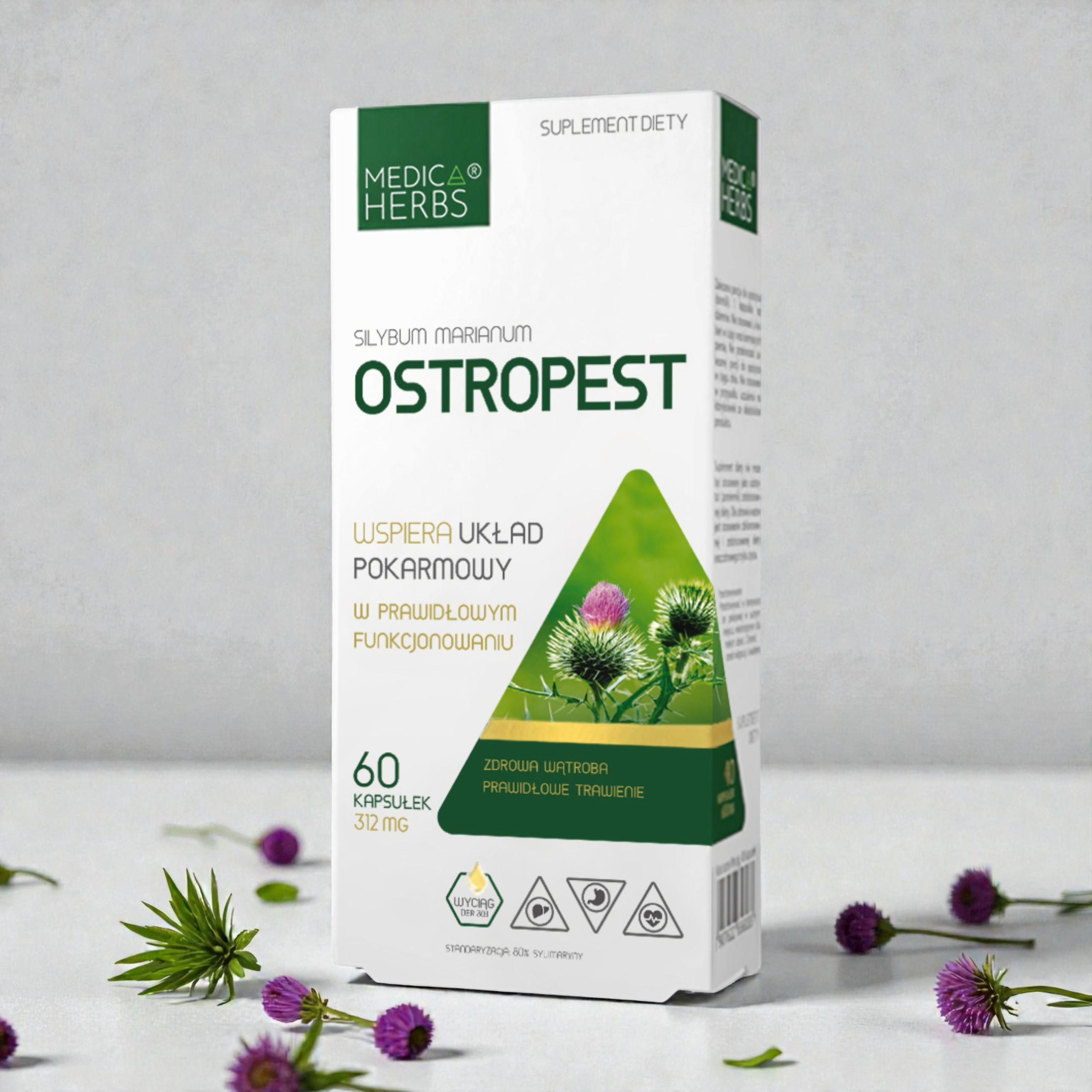 MEDICA HERBS - Ostropestřec 312mg (Silybum Marianum) - 60caps.