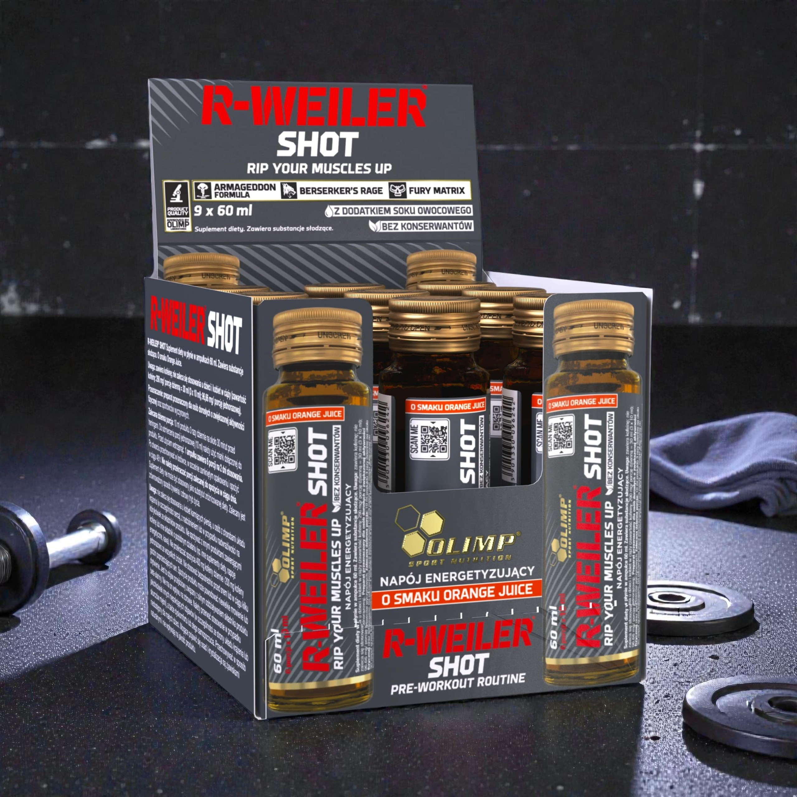 OLIMP - R-Weiler Shot Szklana Ampułka - 60ml x9