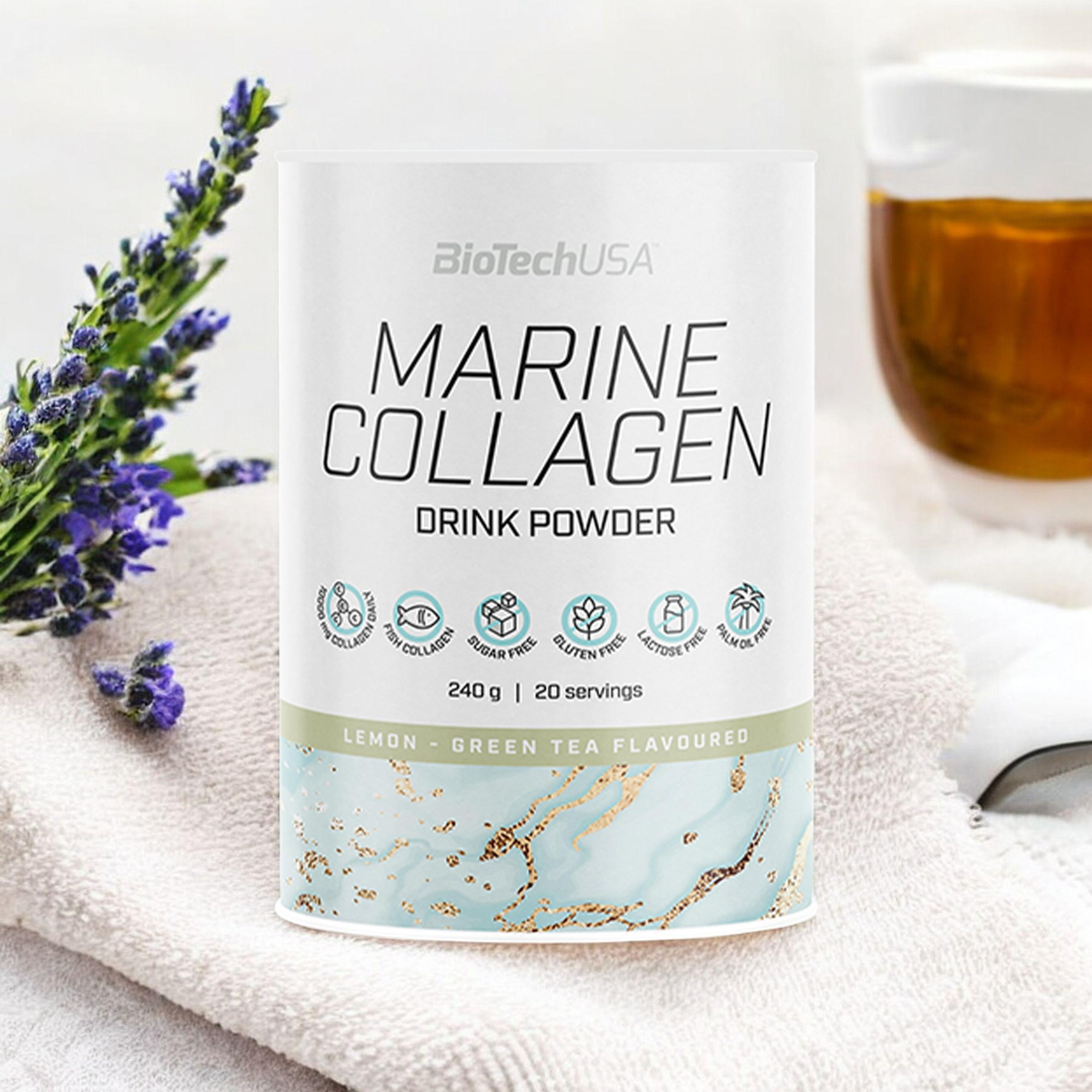 BioTech USA Marine Collagen Drink Powder - 240g - Lemon Green Tea