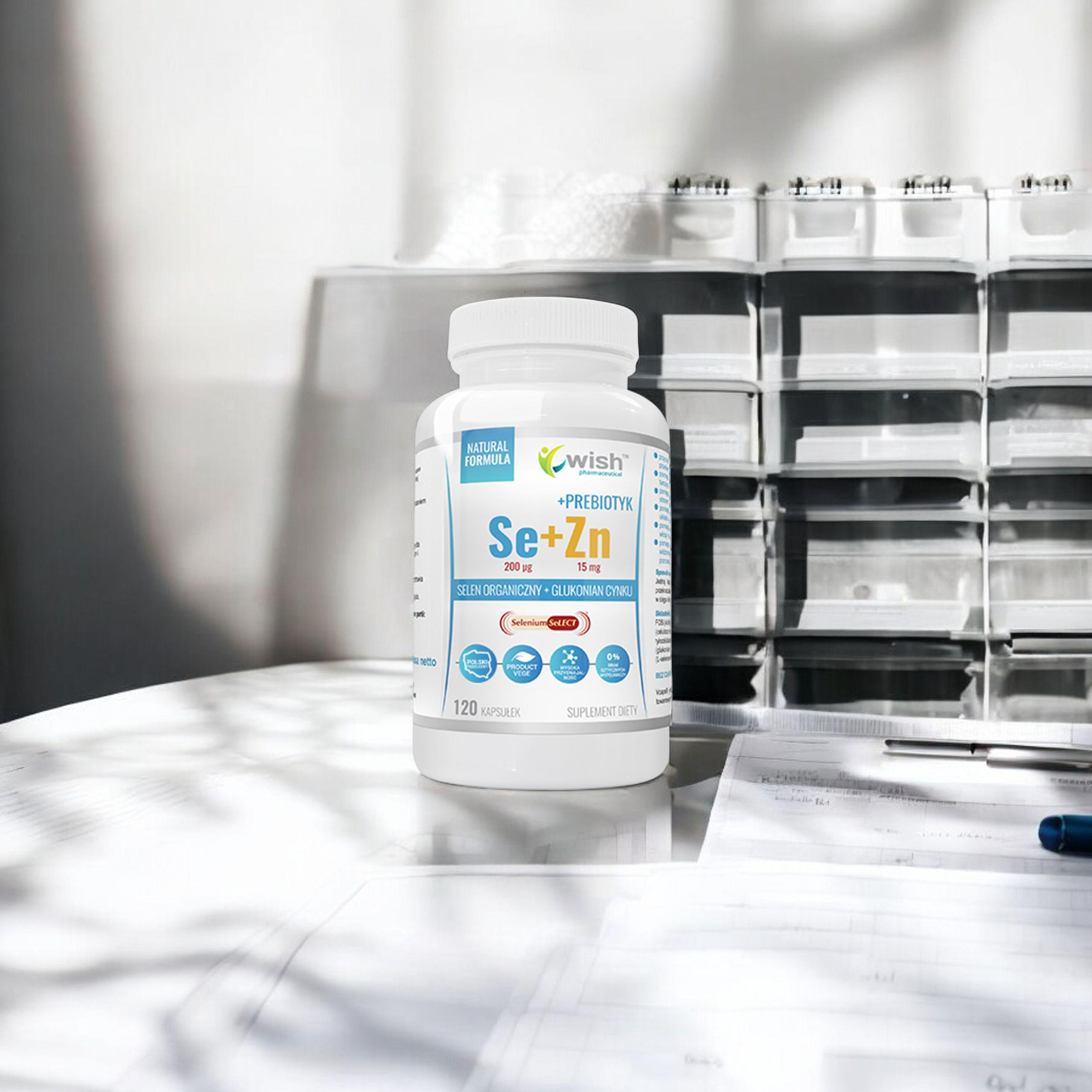 WISH Pharmaceutical Selen + Cynk + Prebiotyk - 120caps