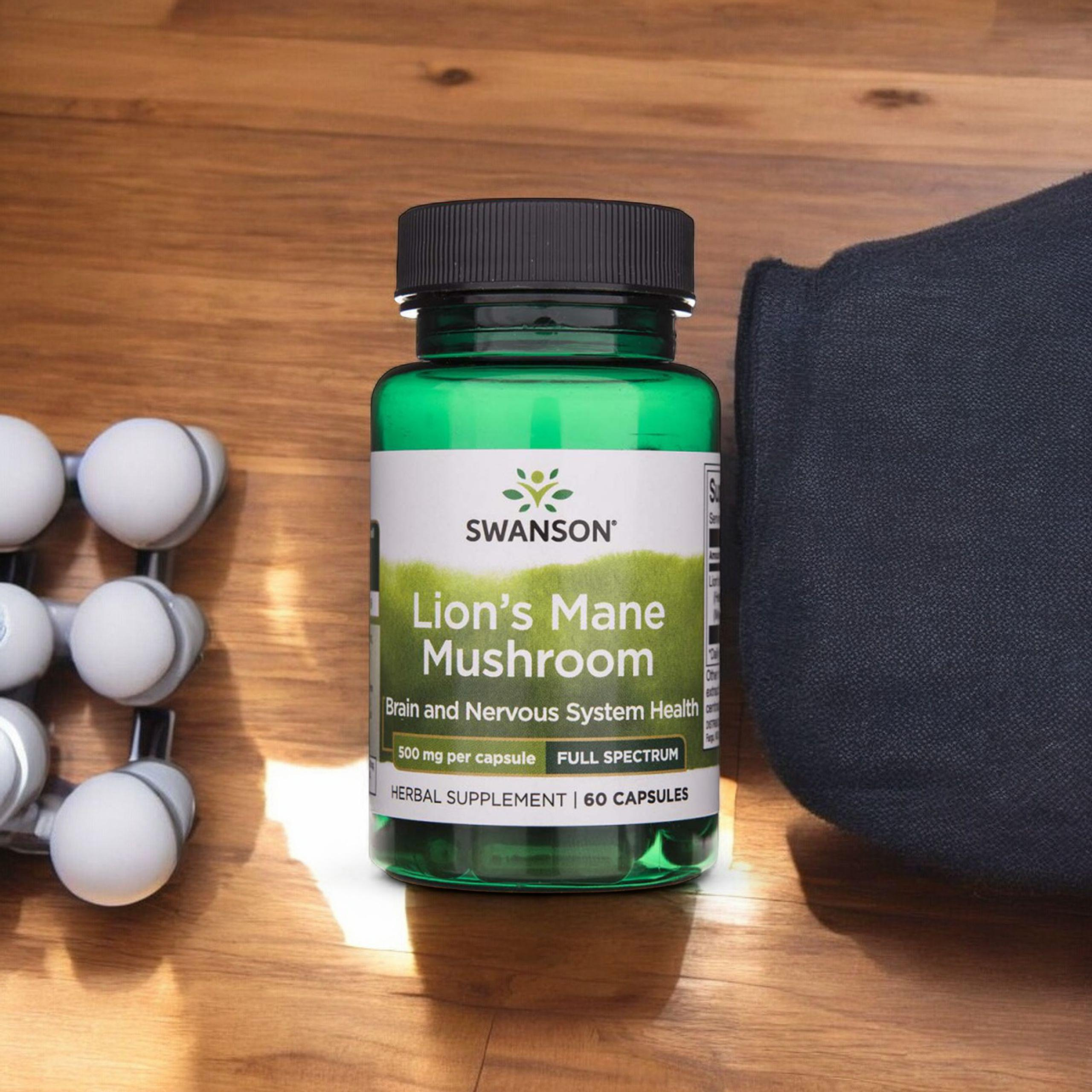 SWANSON Lion's Mane Mushroom 500mg - 60caps. - Korálovec ježatý