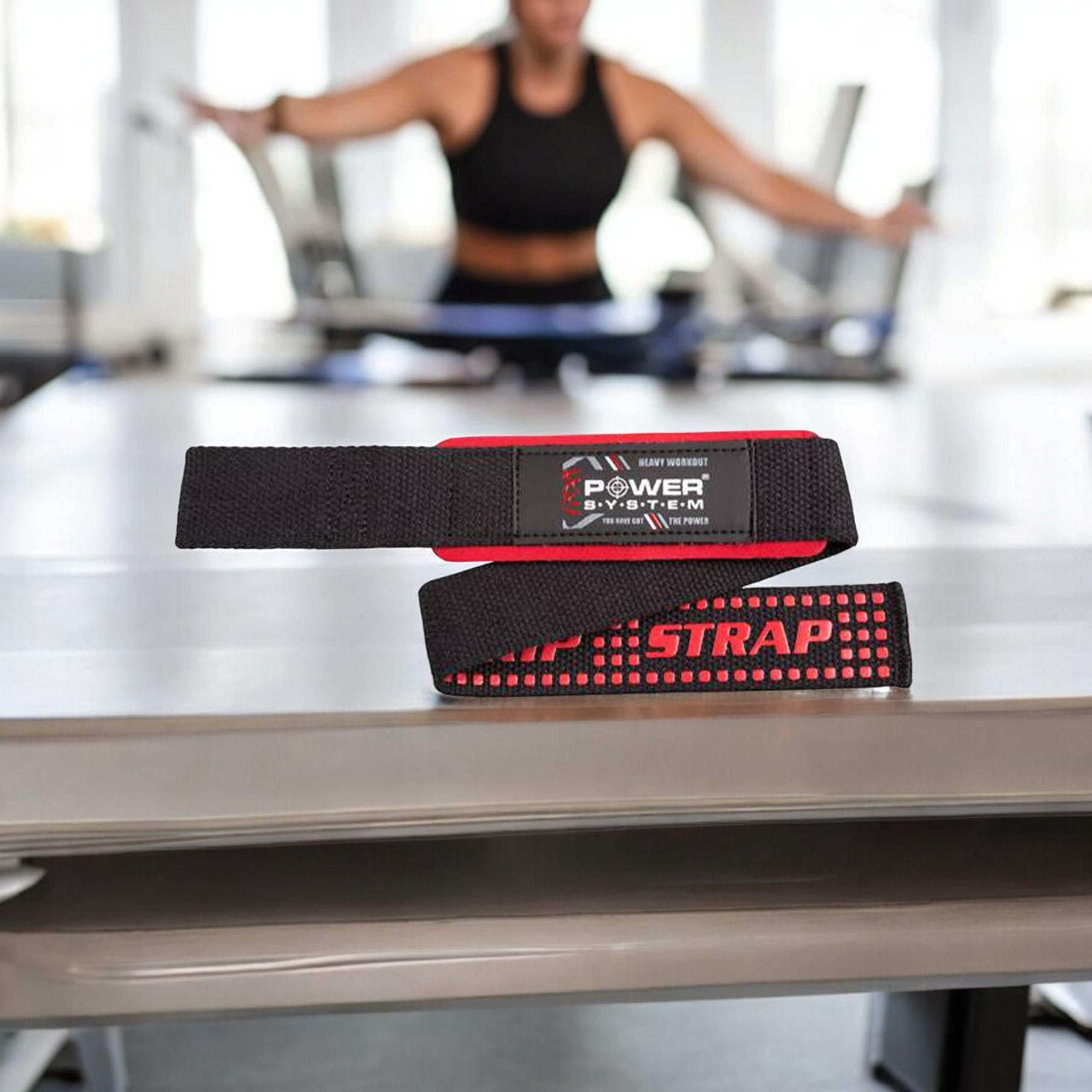 POWER SYSTEM XTR Grip Straps Black/Red - Tréninkové Pásky