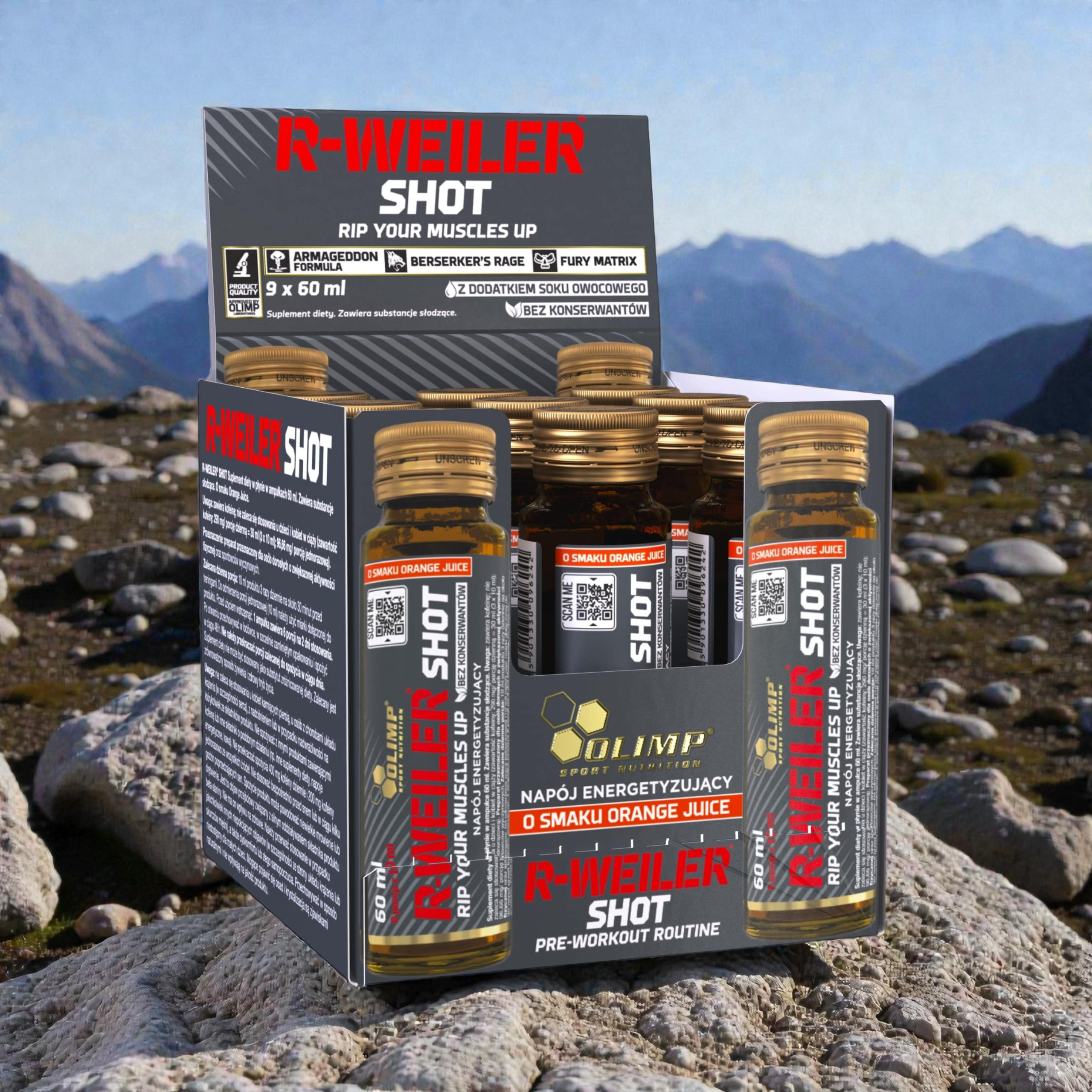 OLIMP - R-Weiler Shot Szklana Ampułka - 60ml x9 