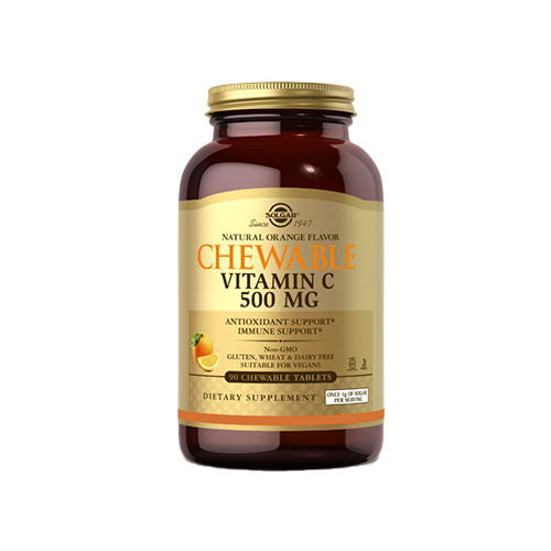 SOLGAR Chewable Vitamin C 500mg - Orange - 90 pastylek do ssania - Vitamín C