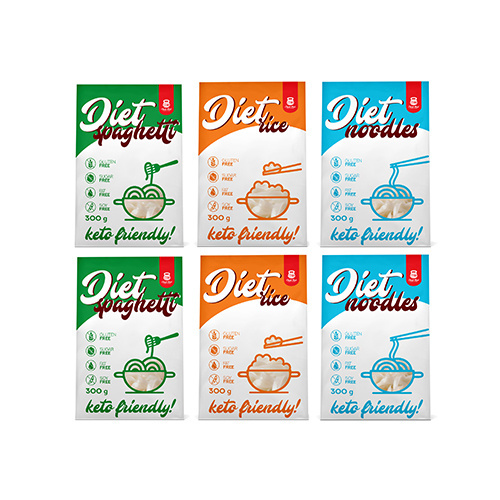 Cheat Meal Nutrition Diet 2x Spaghetti + 2x Rice + 2x Noodles - 6x 400g (6x 300g netto) - Dietní těstoviny