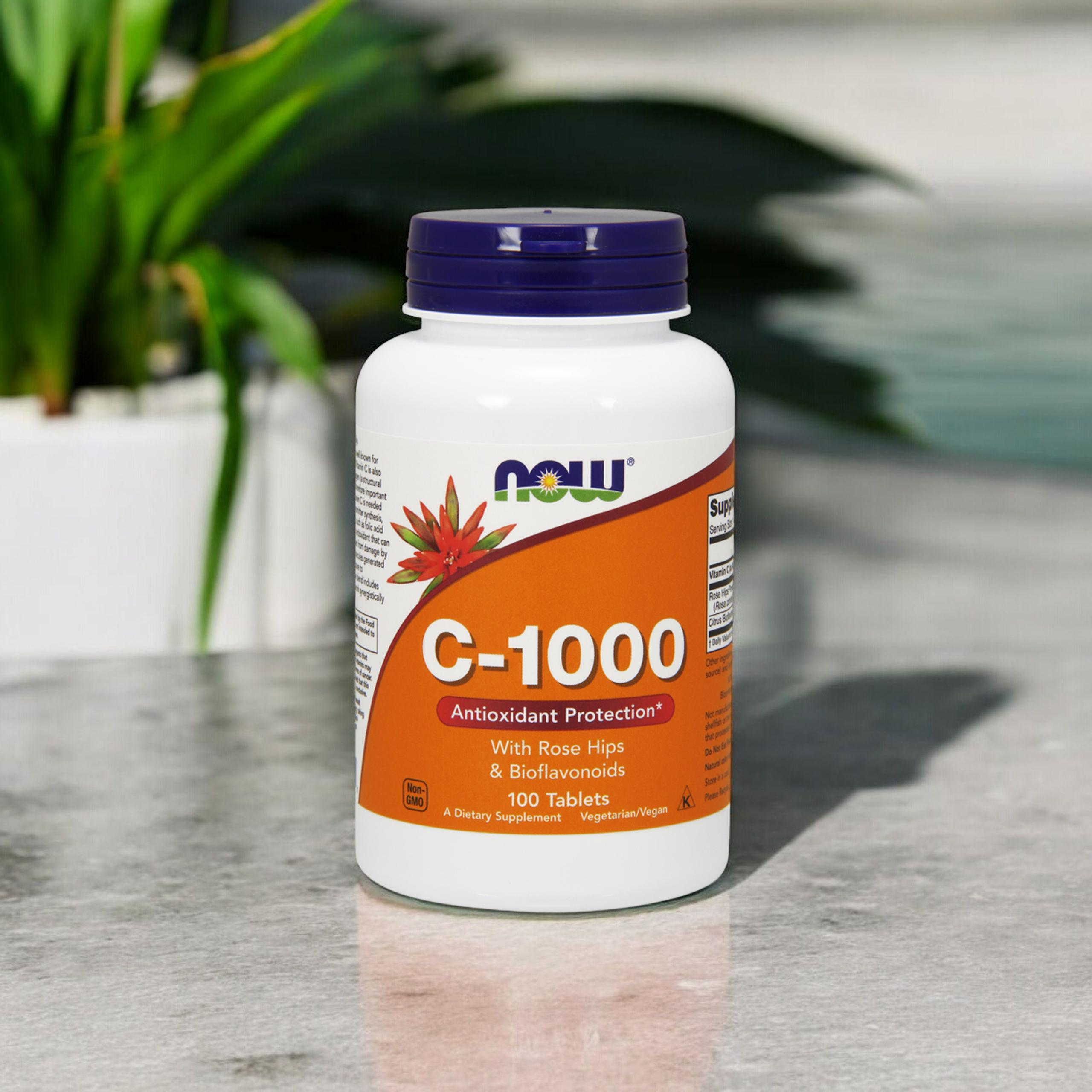 NOW Vitamin C-1000 with Rose Hips & Bioflavonoids - 100tabs