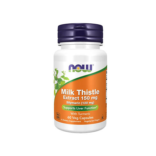 NOW Milk Thistle Extract 150mg Silymarin (120mg) s Kurkumou - 60vcaps.