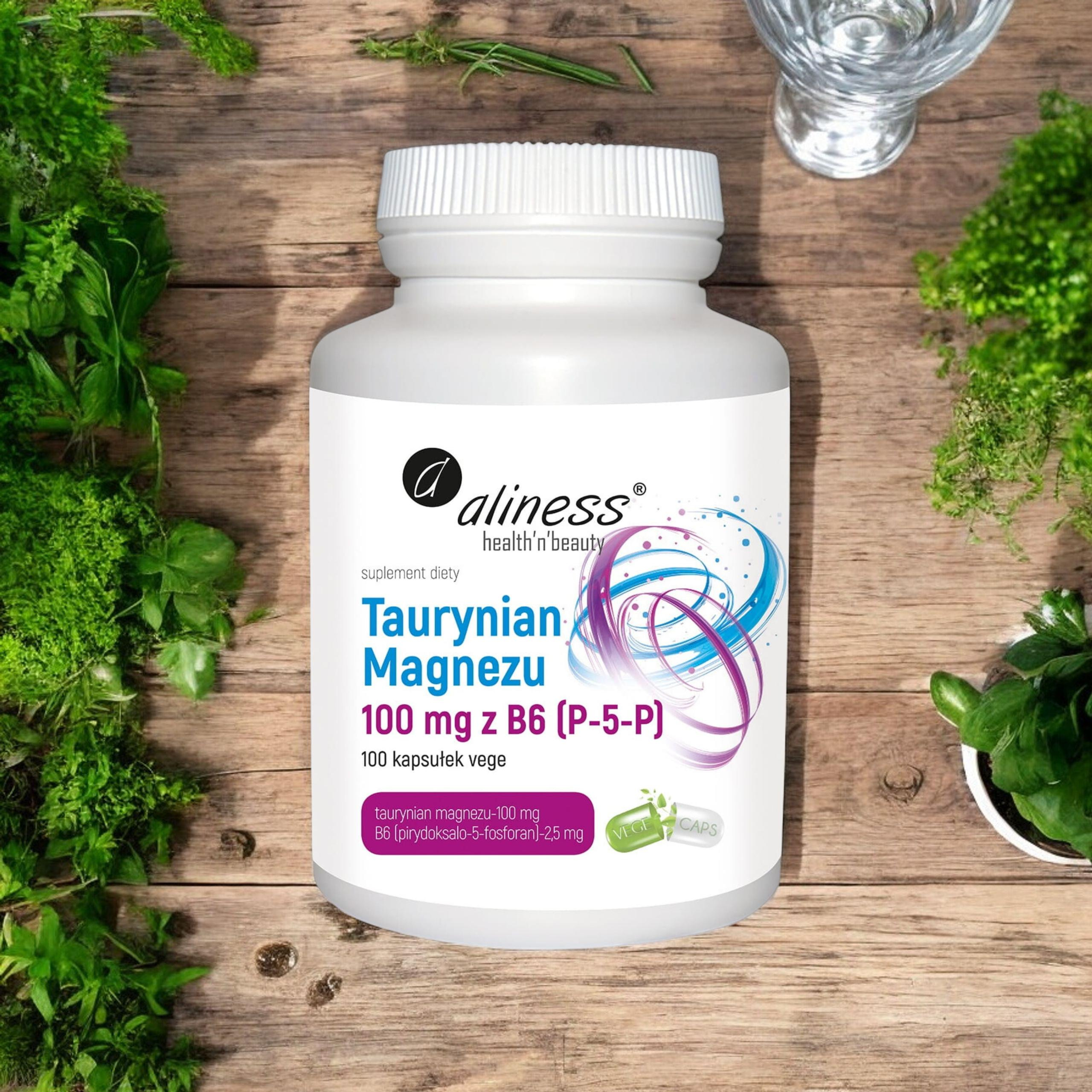 ALINESS Taurynian Magnezu 100mg z B6 - 100vcaps.