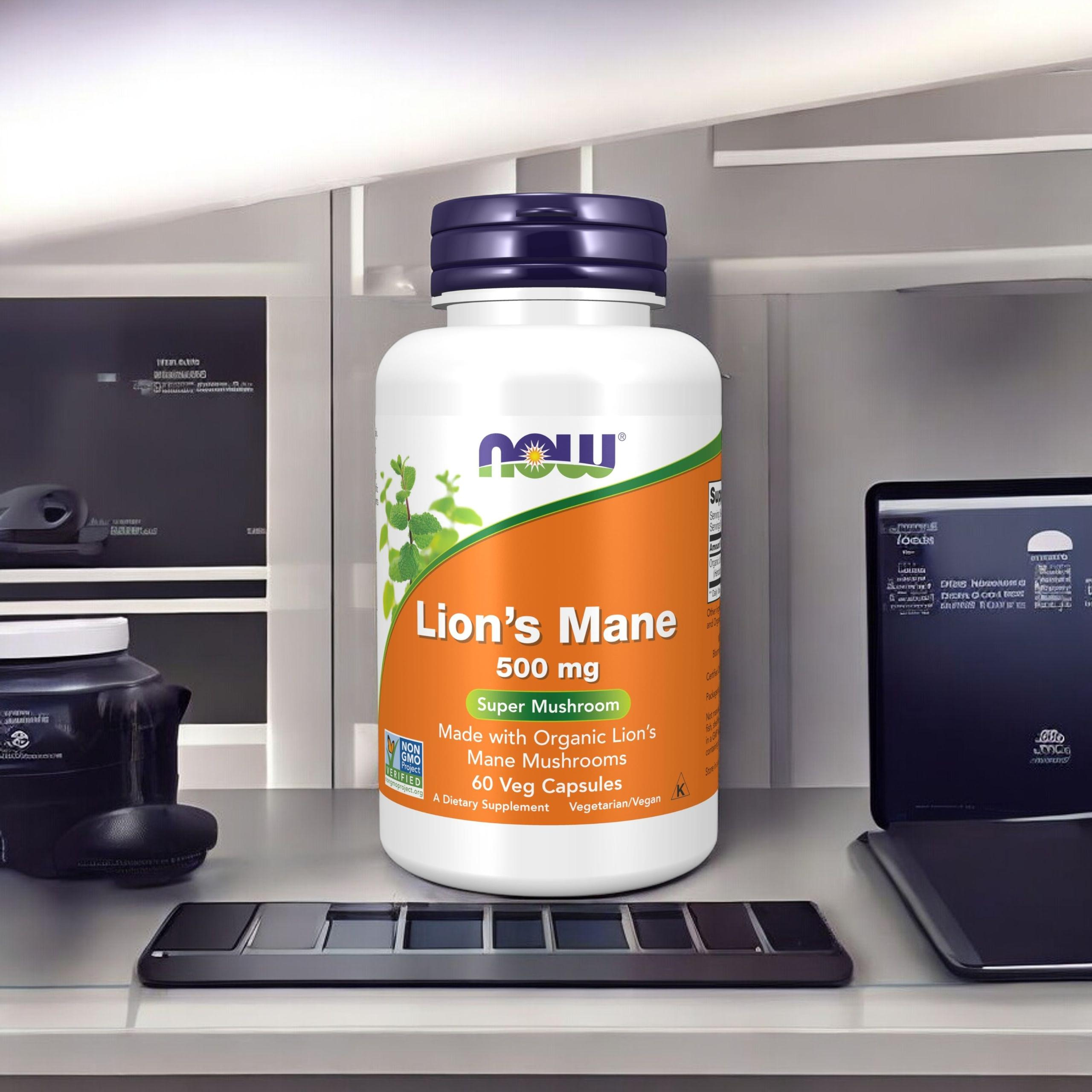 NOW - Houba Lví hříva 500mg - 60 kapslí