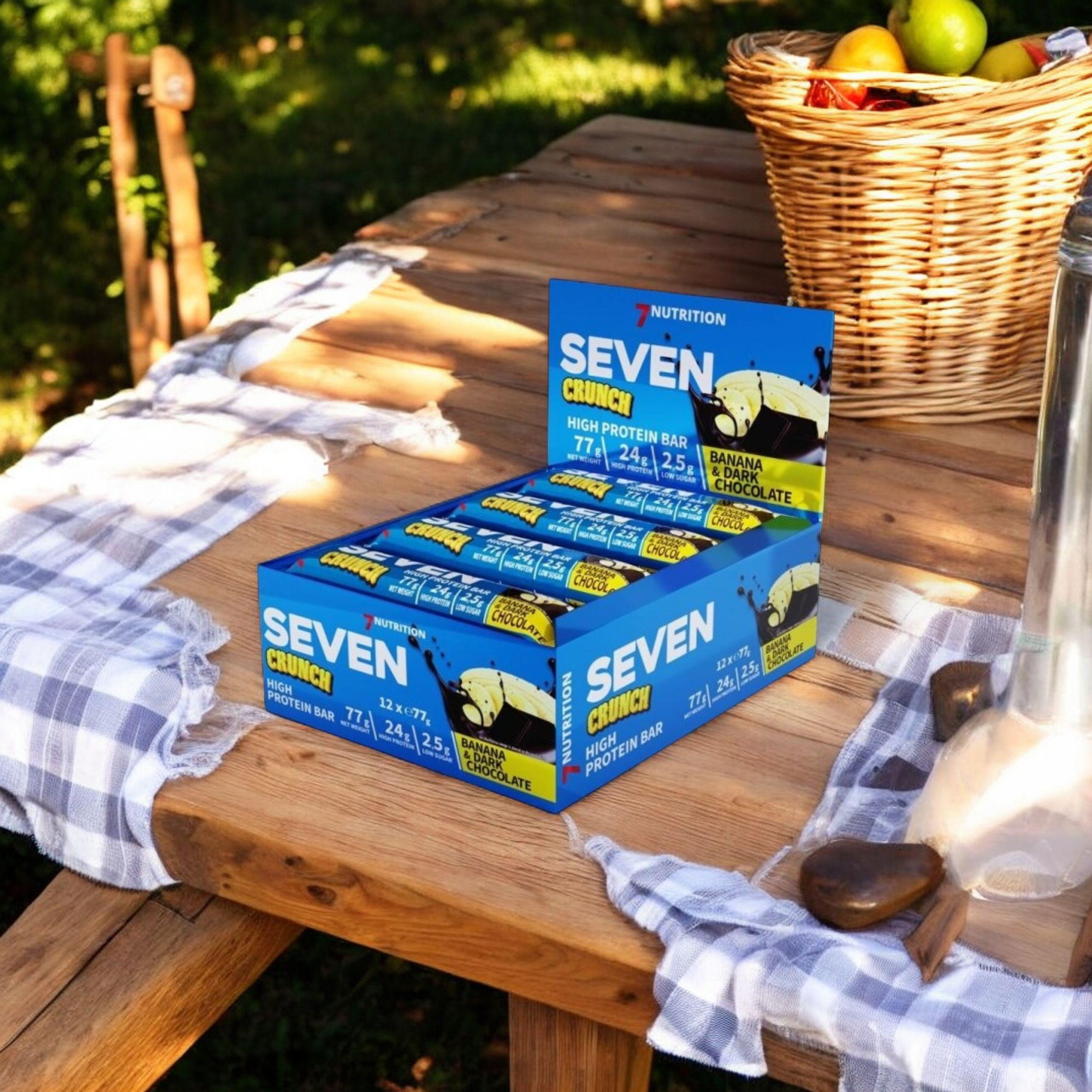 7 NUTRITION - Tyčinka Seven Crunch HP - 12x 77g - Banán a hořká čokoláda