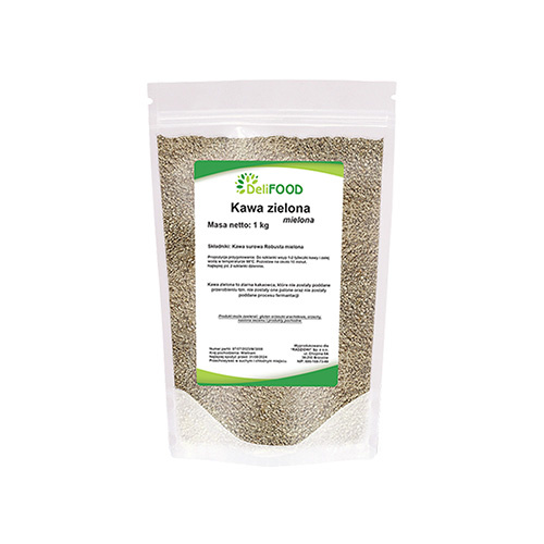 DELIFOOD Kawa Zelená Mletá - 1000g