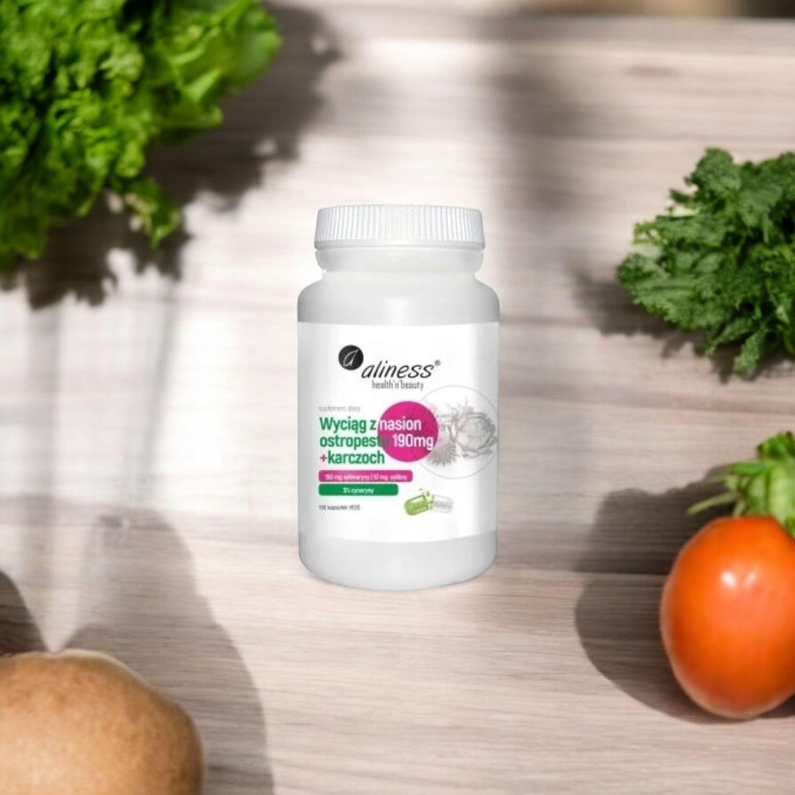 ALINESS - Extrakt z Semeno Ostropestřce 190mg + Artyčok - 100caps.