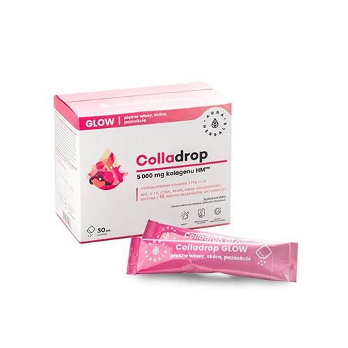 AURA HERBALS Colladrop Glow - 30 sáčků - Mořský kolagen 5000 mg