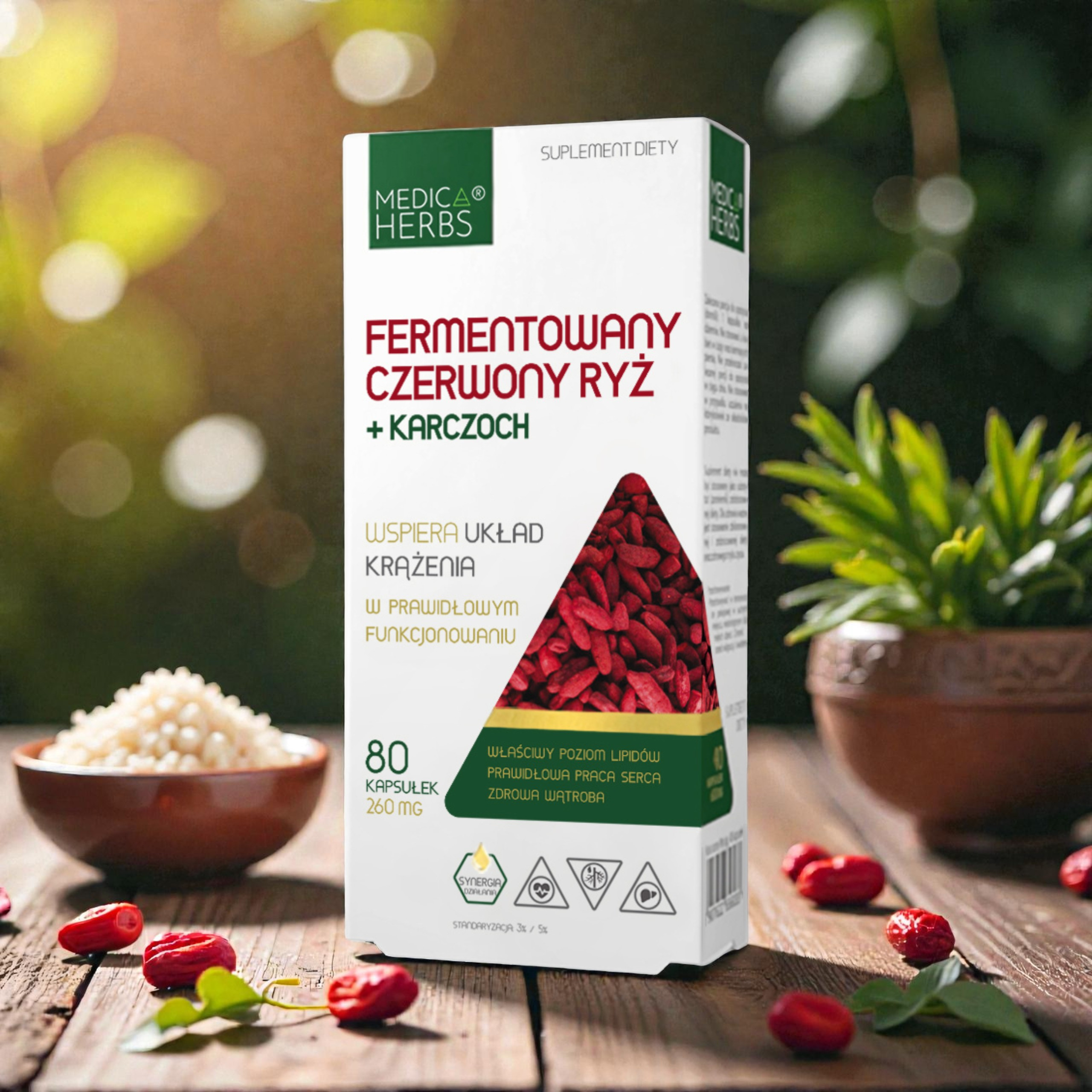 MEDICA HERBS - Fermentovaná Červená Rýže + Artyčok - 80caps.