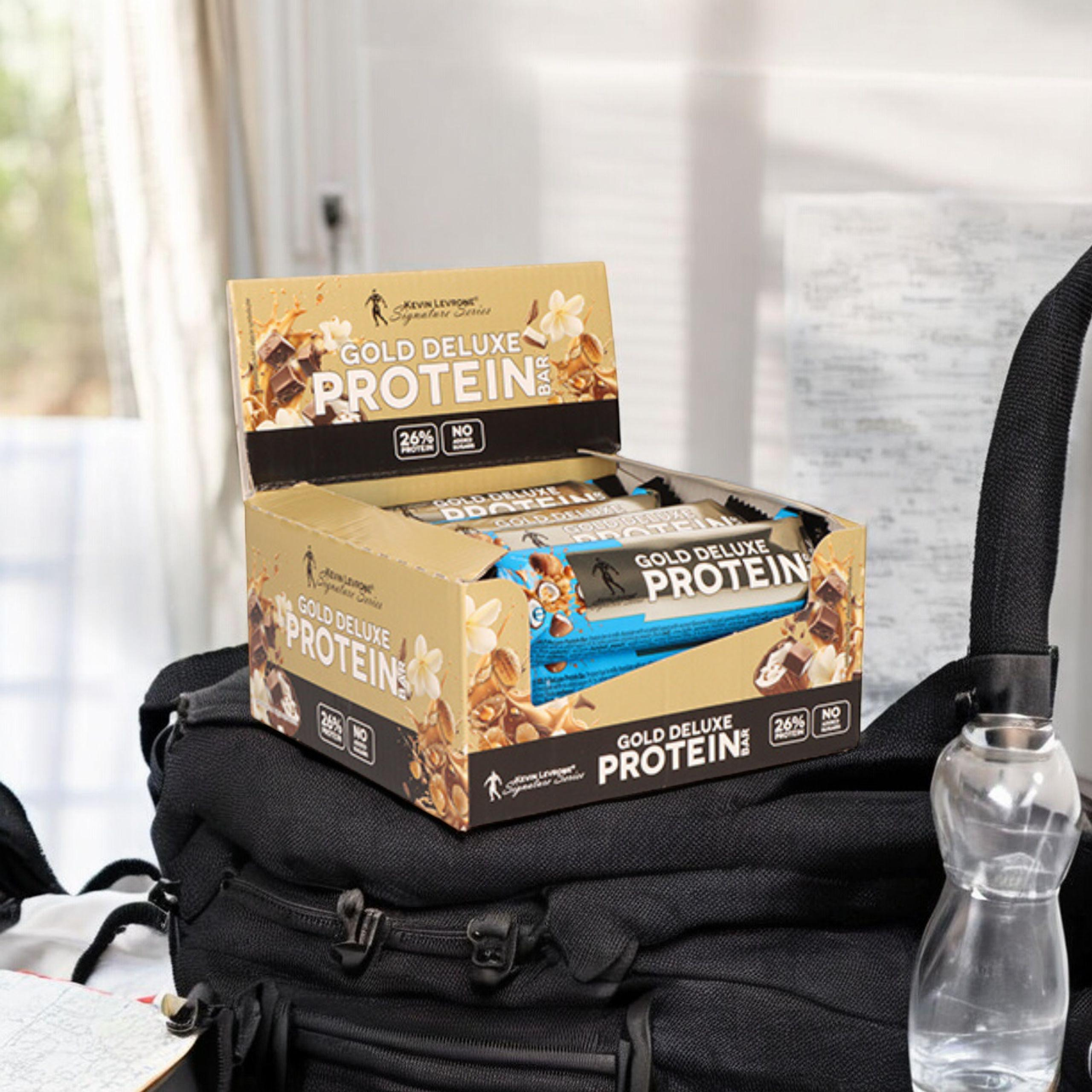 KEVIN LEVRONE - Gold Deluxe Protein Bar - 12x 48g - Vanilka Karamel - VÝPRODEJ - 30-04