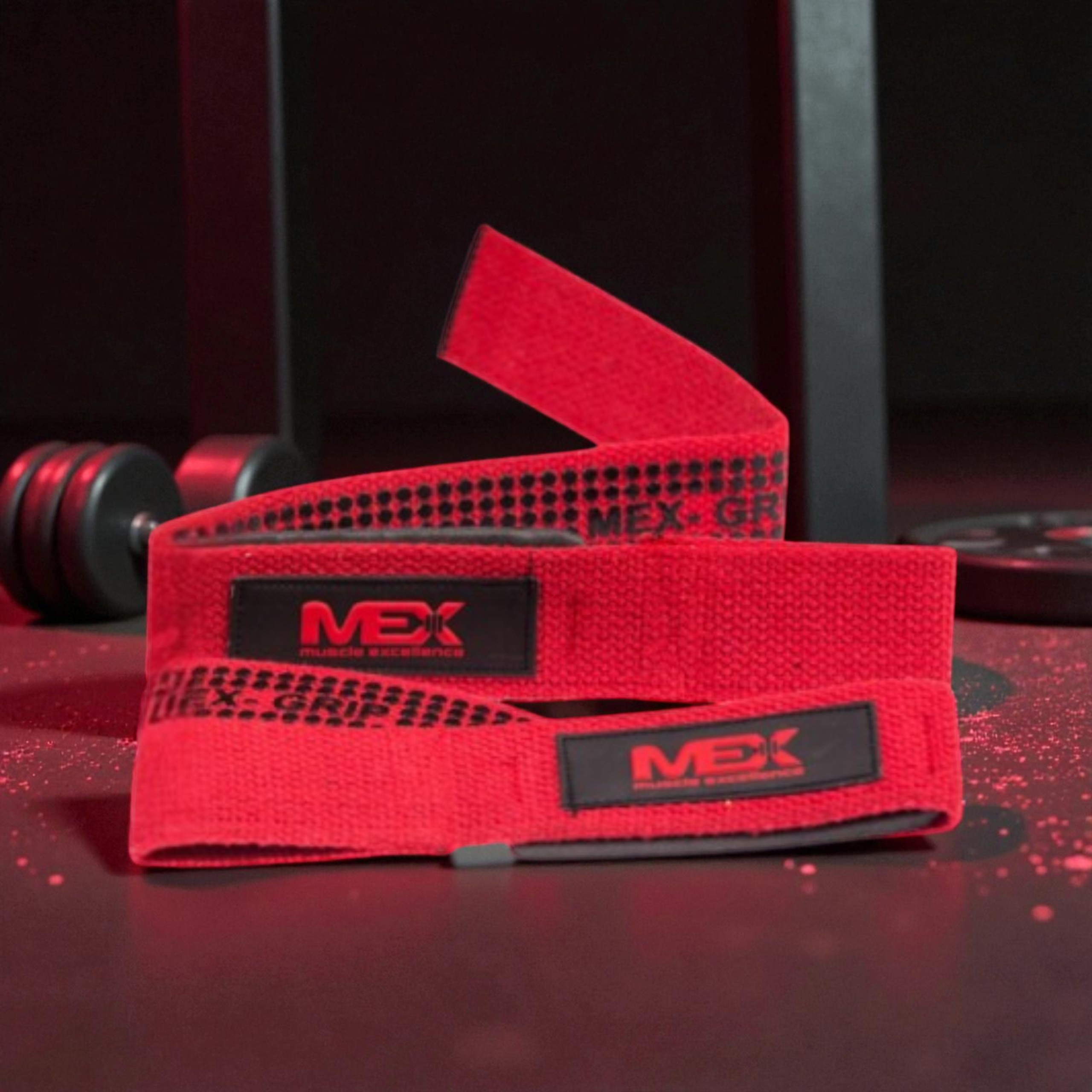 MEX NUTRITION - Zvedací popruhy - červená