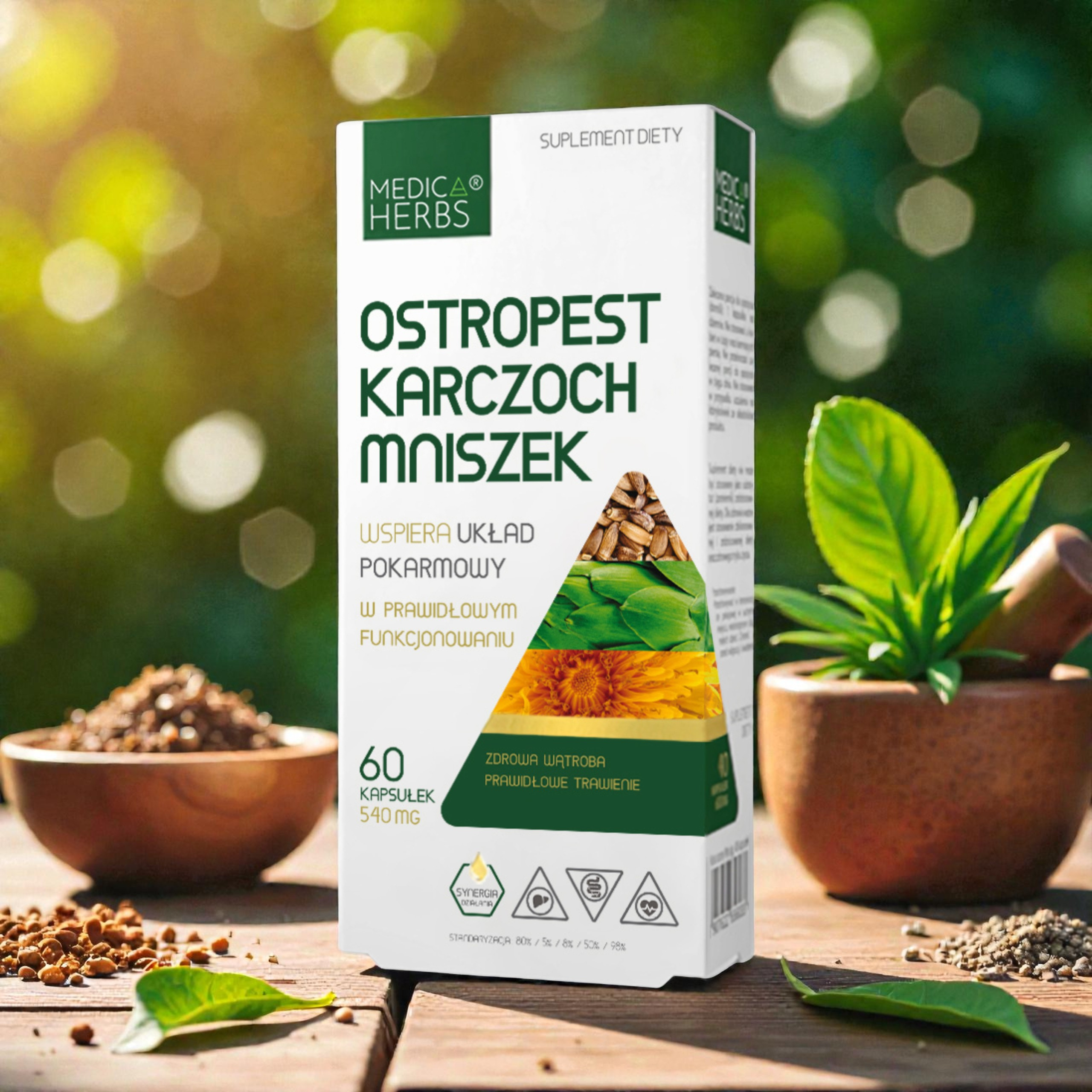 MEDICA HERBS - Ostropestřec Artyčok Pampeliška - 60caps.