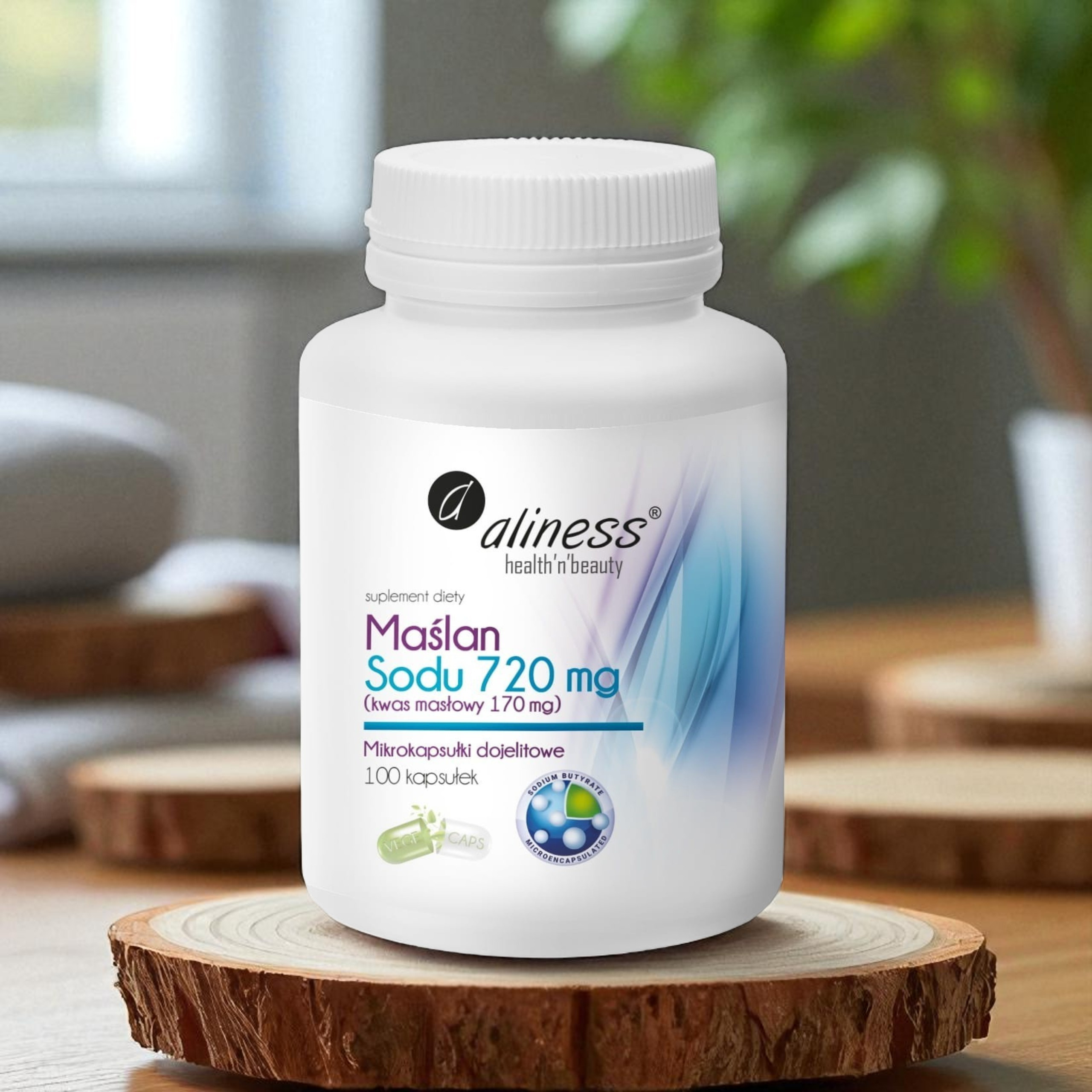 Maslan sodný 720 mg Kyselina máselná 170 mg – 100 kapslí