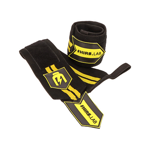 HIRO.LAB Wrist Wrap - Rubber Logo New - Black - Opaski usztywniające na nadgarstki- Pásy pro zvedání činek