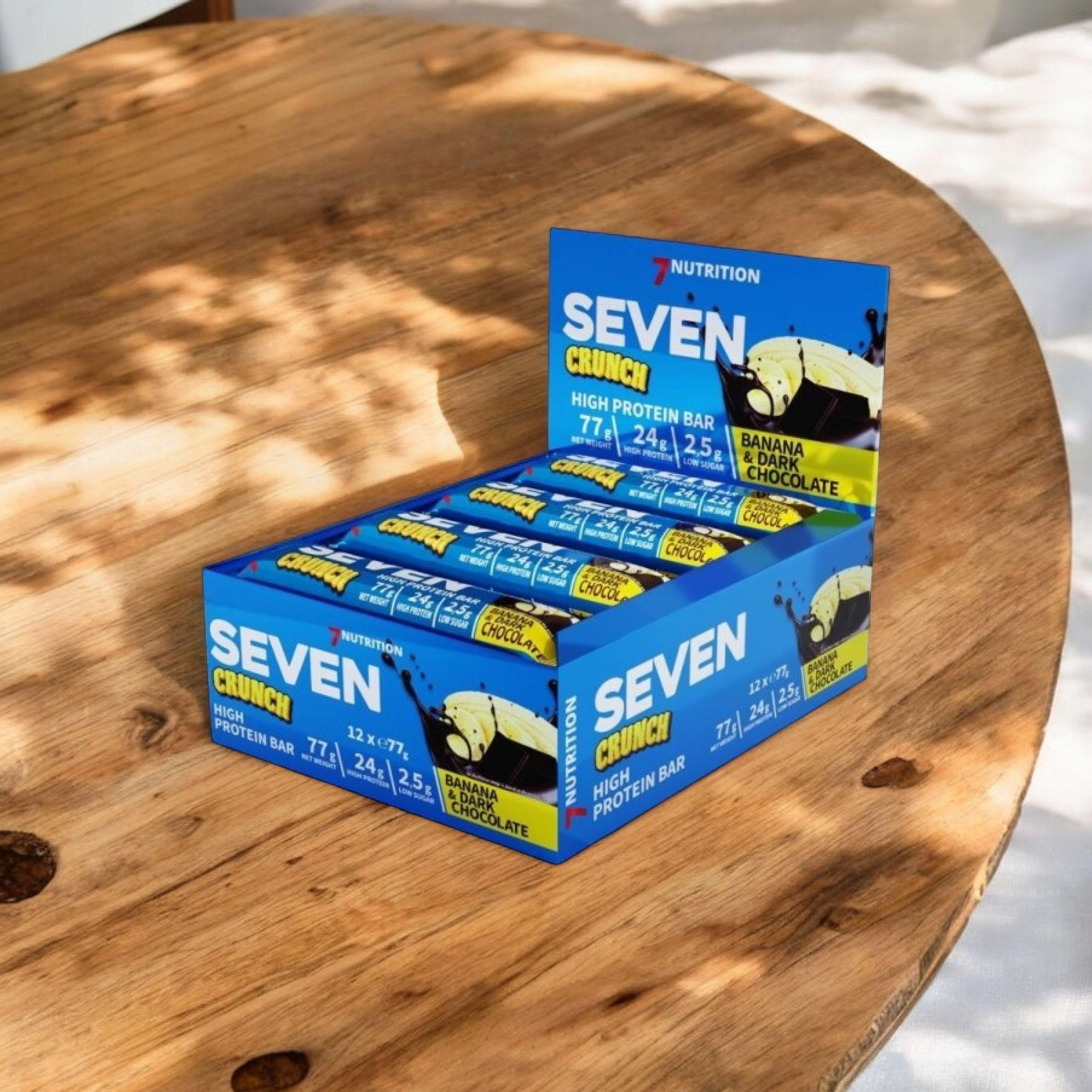 7 NUTRITION - Tyčinka Seven Crunch HP - 12x 77g - Banán a hořká čokoláda