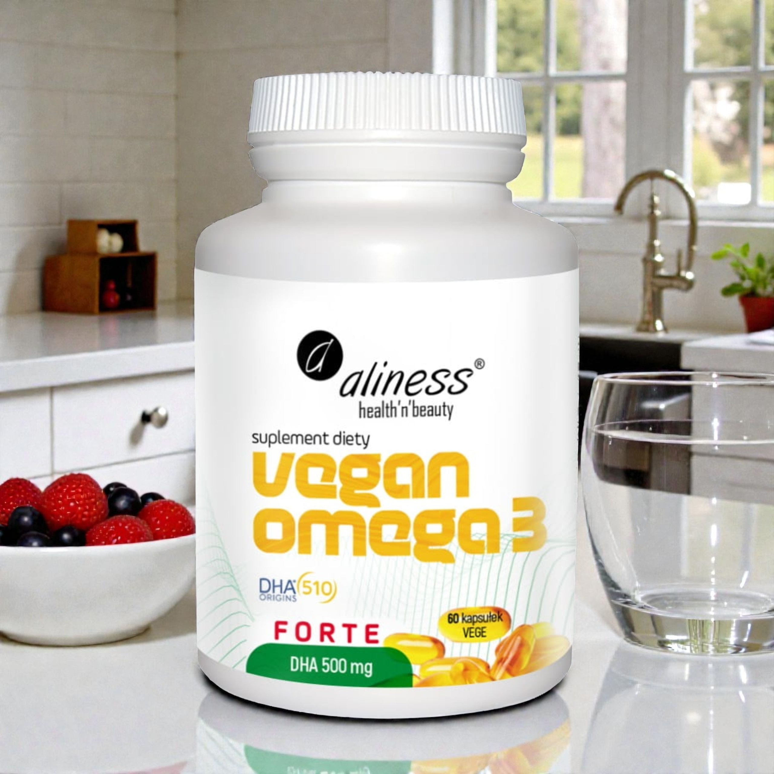 ALINESS - Vegan Omega 3 Forte - DHA 500mg - 60caps.