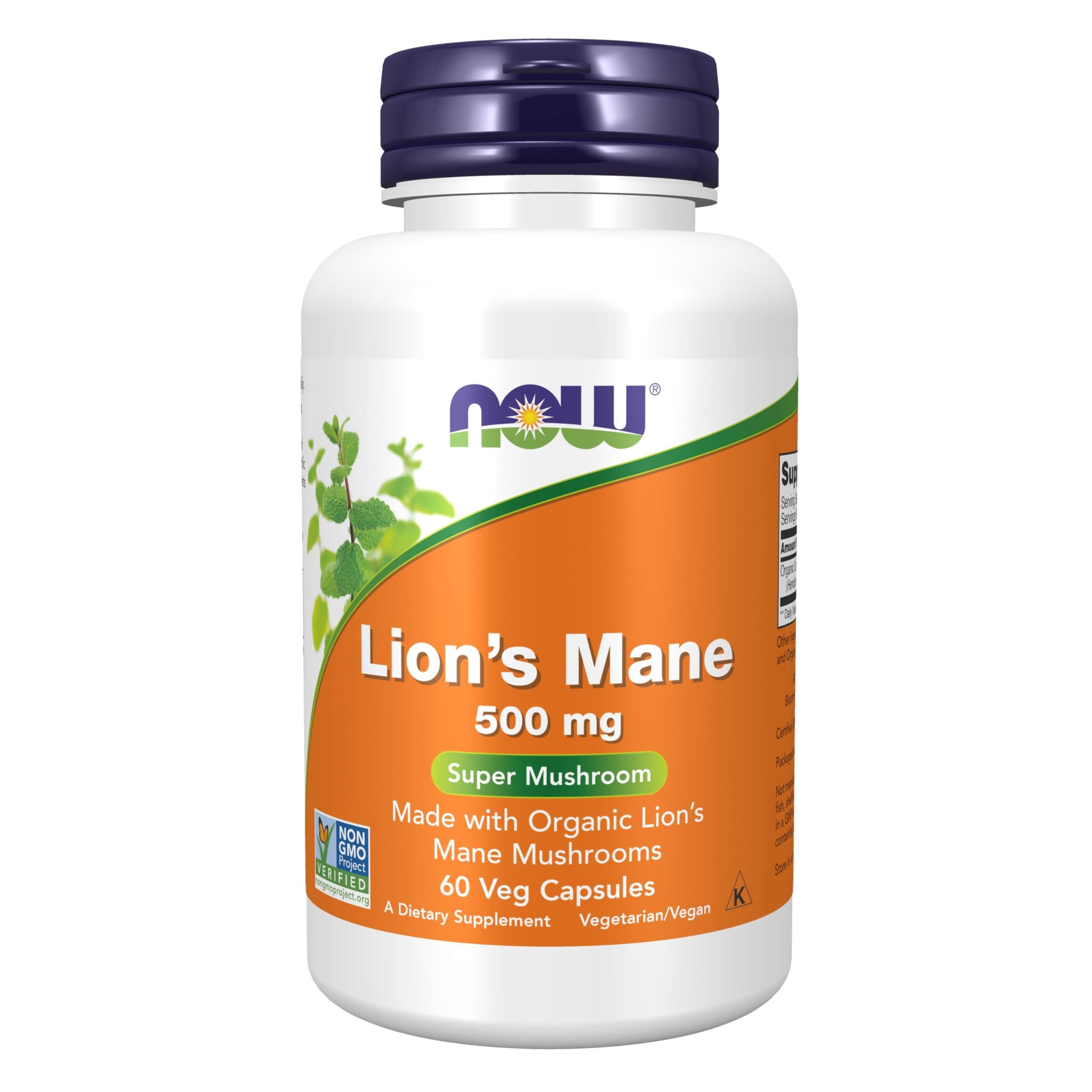 NOW - Houba Lví hříva 500mg - 60 kapslí