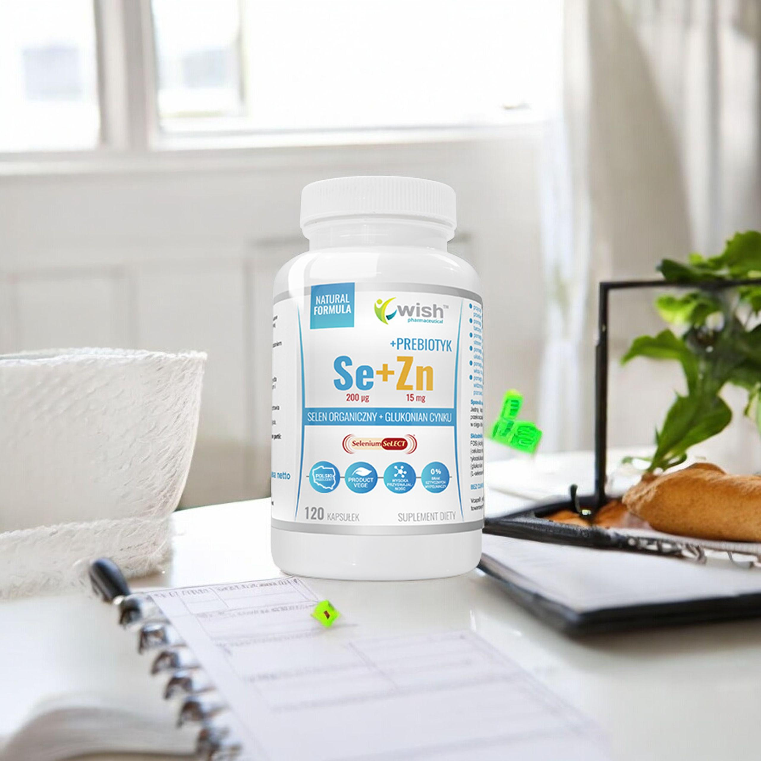 WISH Pharmaceutical Selen + Cynk + Prebiotyk - 120caps