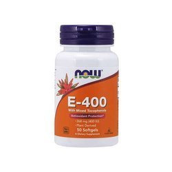 NOW Vitamin E-400 With Mixed Tocopherols - 50softgels - Vitamin E s Míchanými Tokoferoly