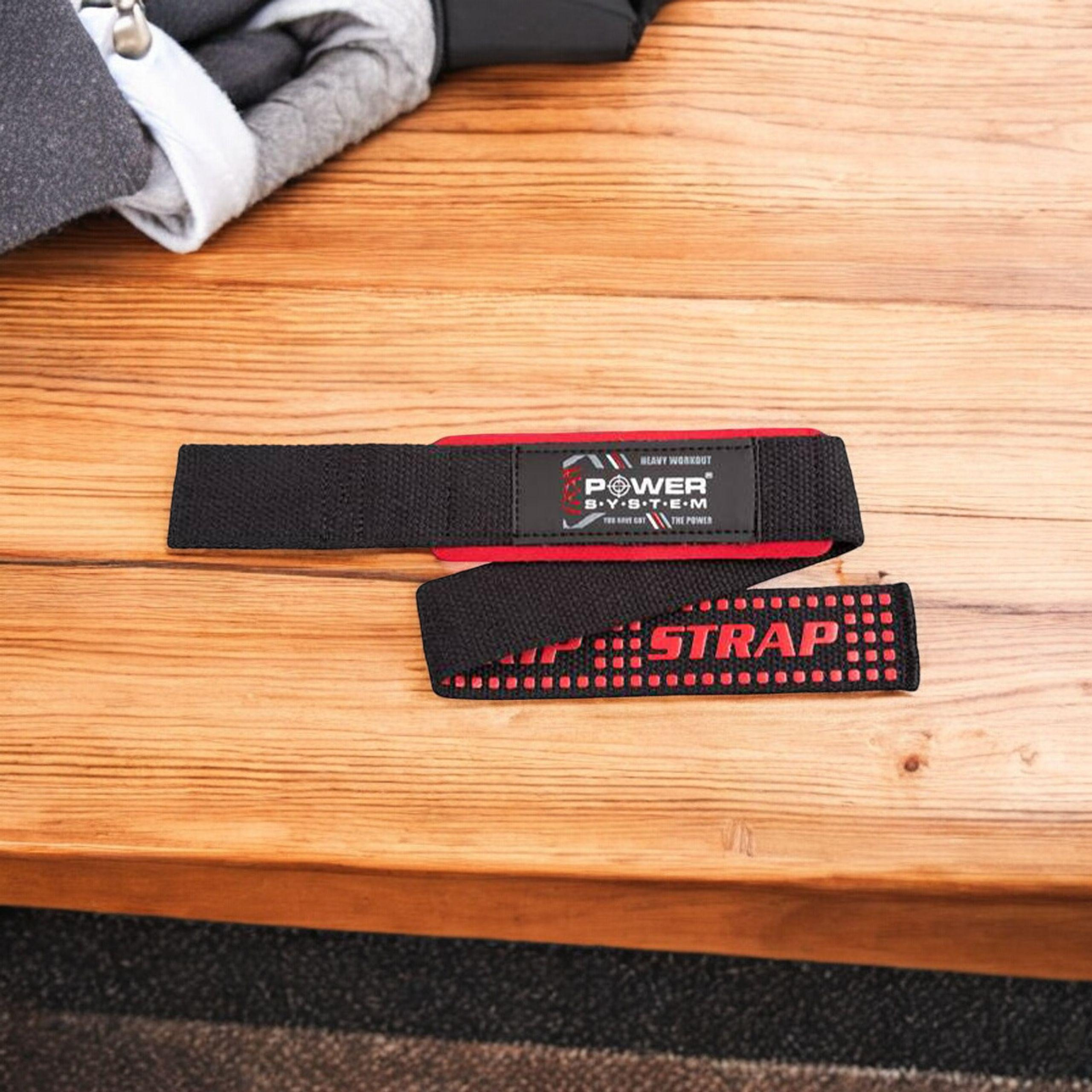 POWER SYSTEM XTR Grip Straps Black/Red - Tréninkové Pásky