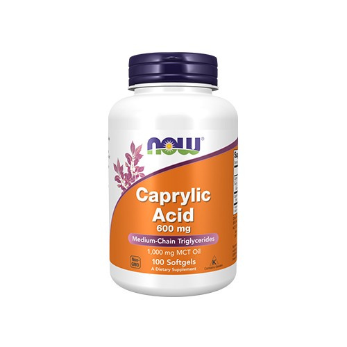 NOW Caprylic Acid 600 mg - 100 softgels - Kyselina kaprylová
