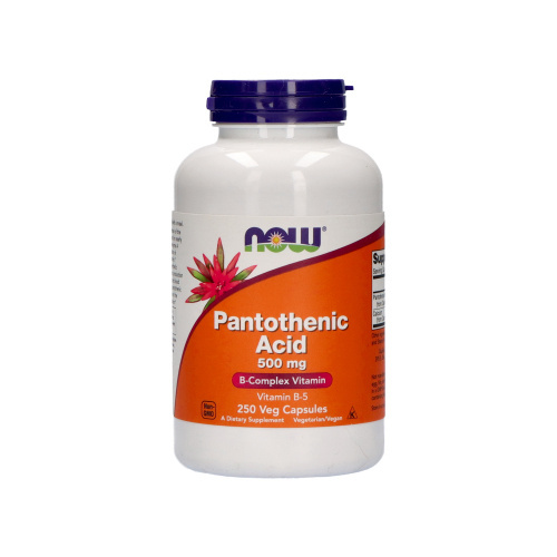 NOW Pantothenic Acid 500mg - 250vcaps - Kyselina pantotenová