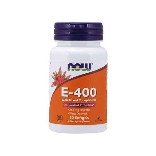 NOW Vitamin E-400 With Mixed Tocopherols - 50softgels - Vitamin E s Míchanými Tokoferoly