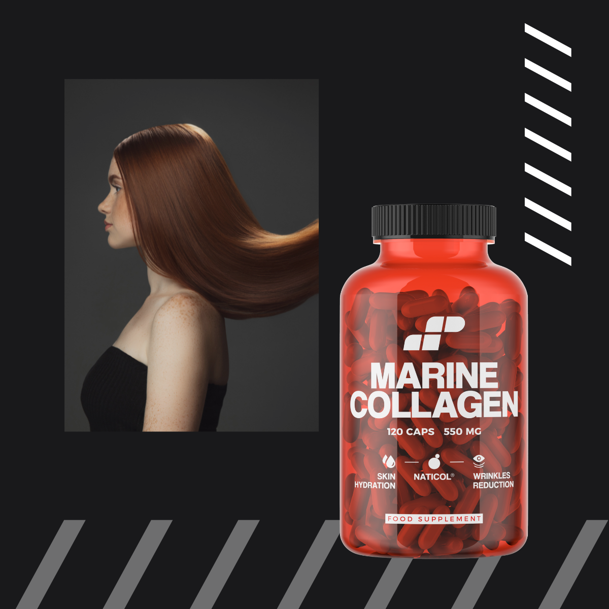 MP NUTRITION Marine Collagen 550mg - 120caps - Kolagen Rybi Naticol