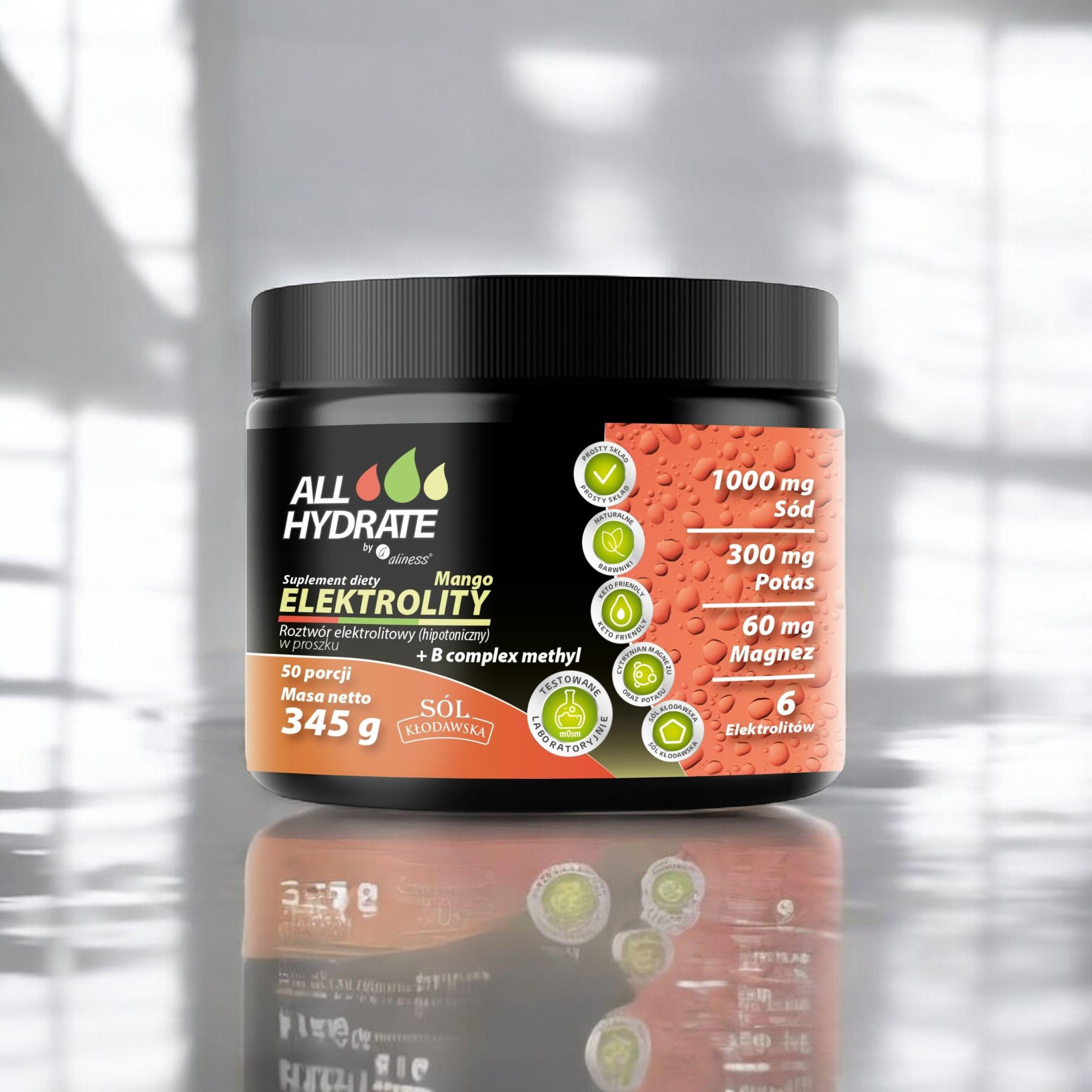 ALINESS - ALL Hydrate Elektrolyty + B Complex Methyl - 345g 