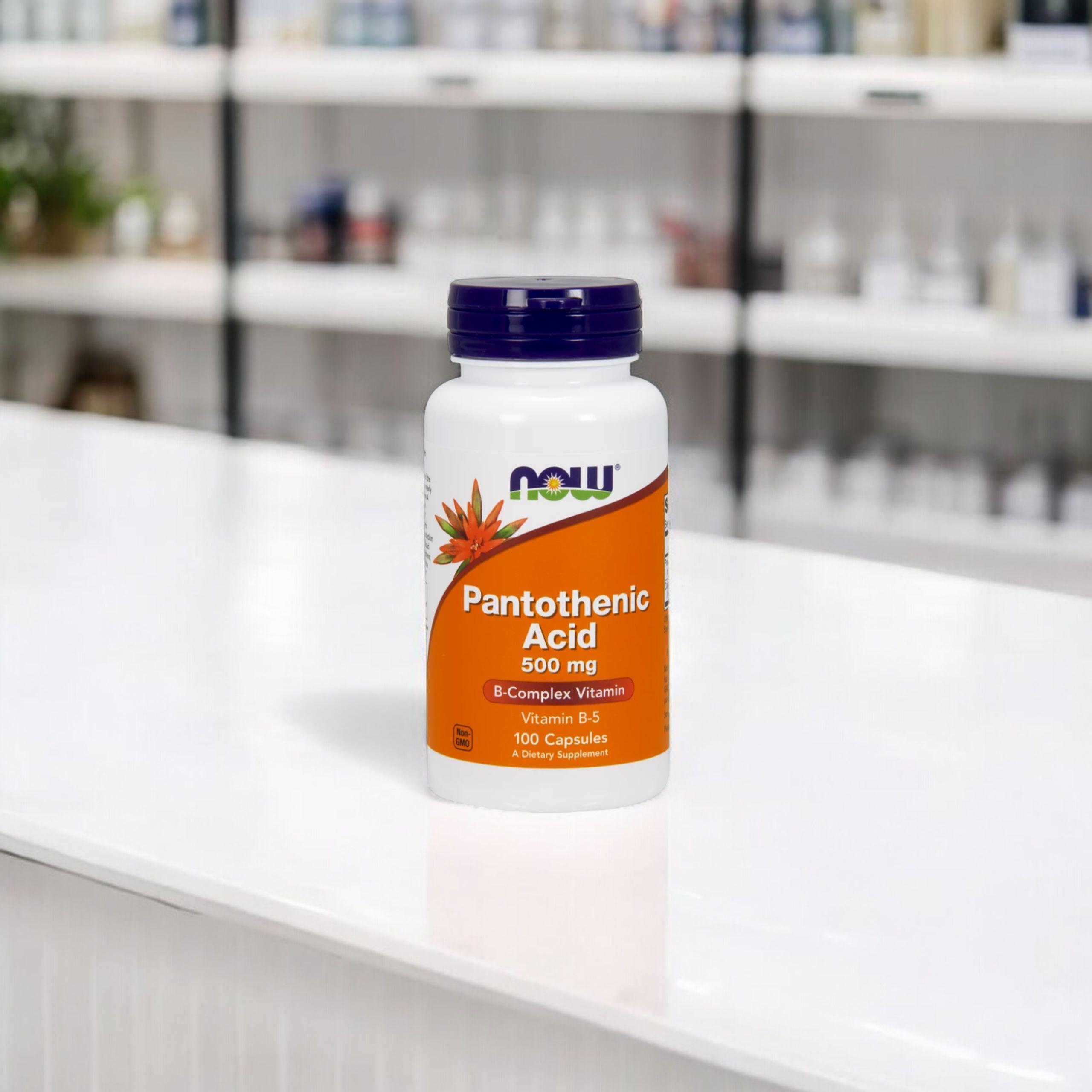 NOW Pantothenic Acid 500mg - 100vcaps. - Kyselina pantotenová