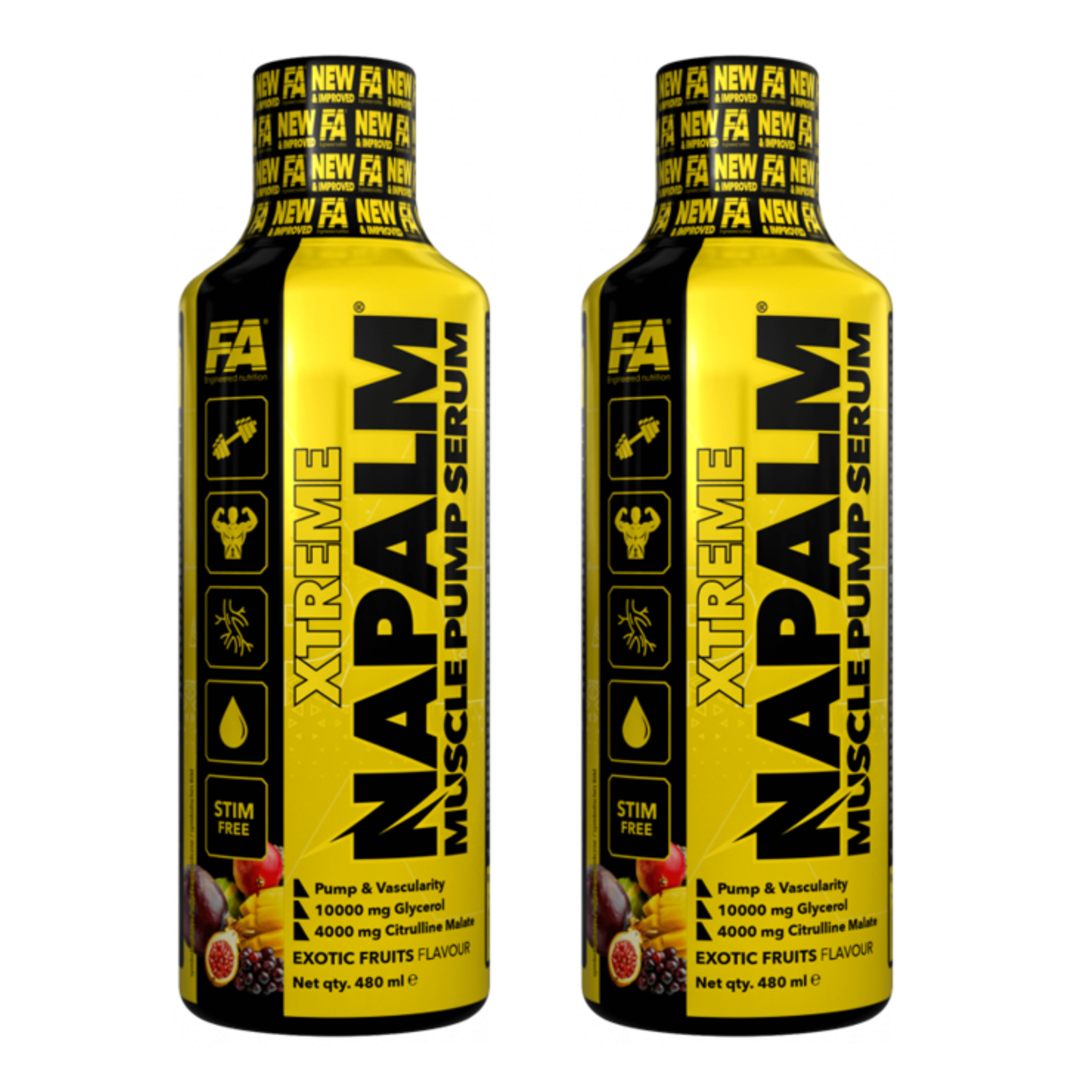 FITNESS AUTHORITY Napalm Muscle Pump Serum - 2x 480ml - ExoticFruits - VÝPRODEJ - 31-03
