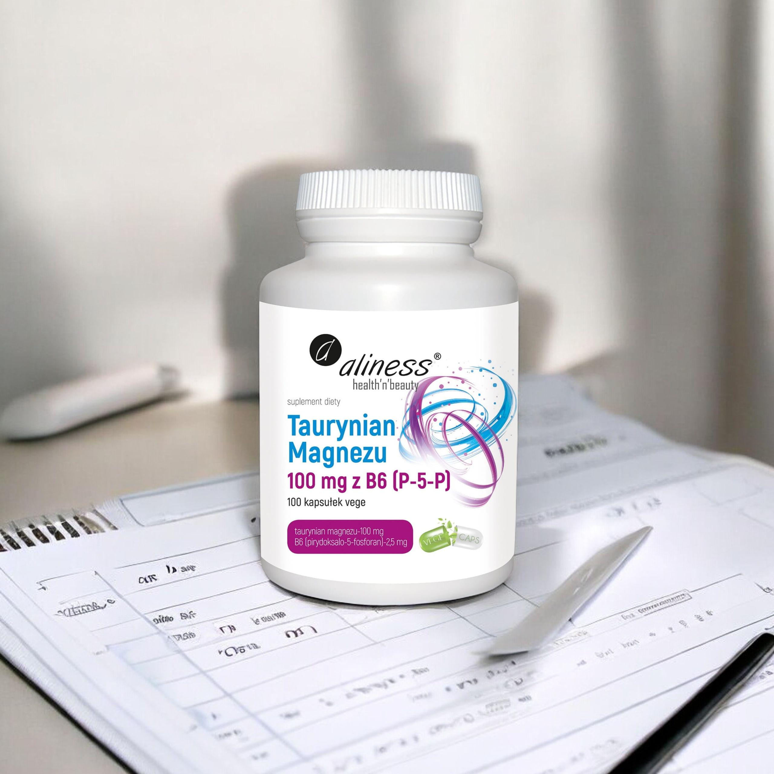 ALINESS Taurynian Magnezu 100mg z B6 - 100vcaps.