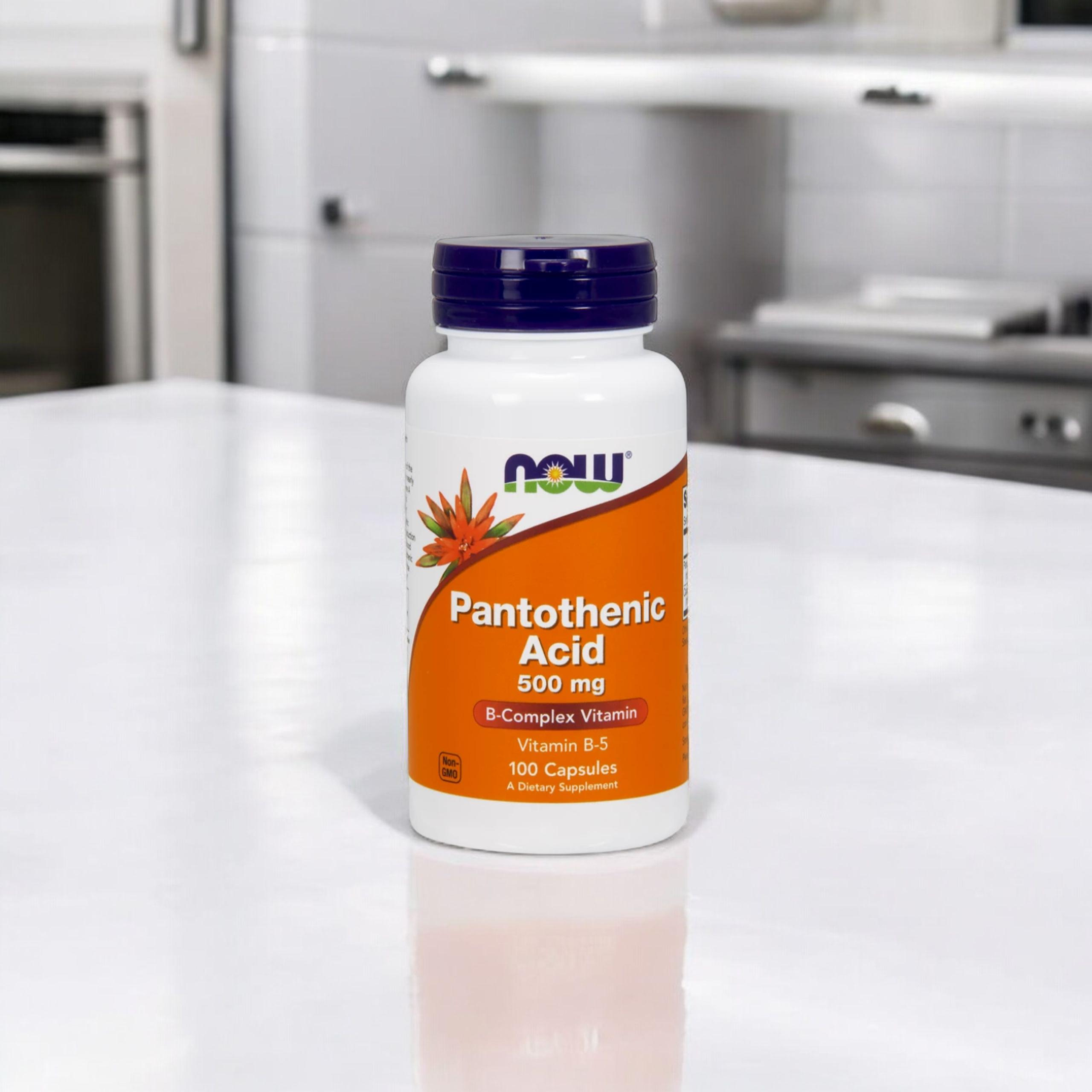 NOW Pantothenic Acid 500mg - 100vcaps. - Kyselina pantotenová