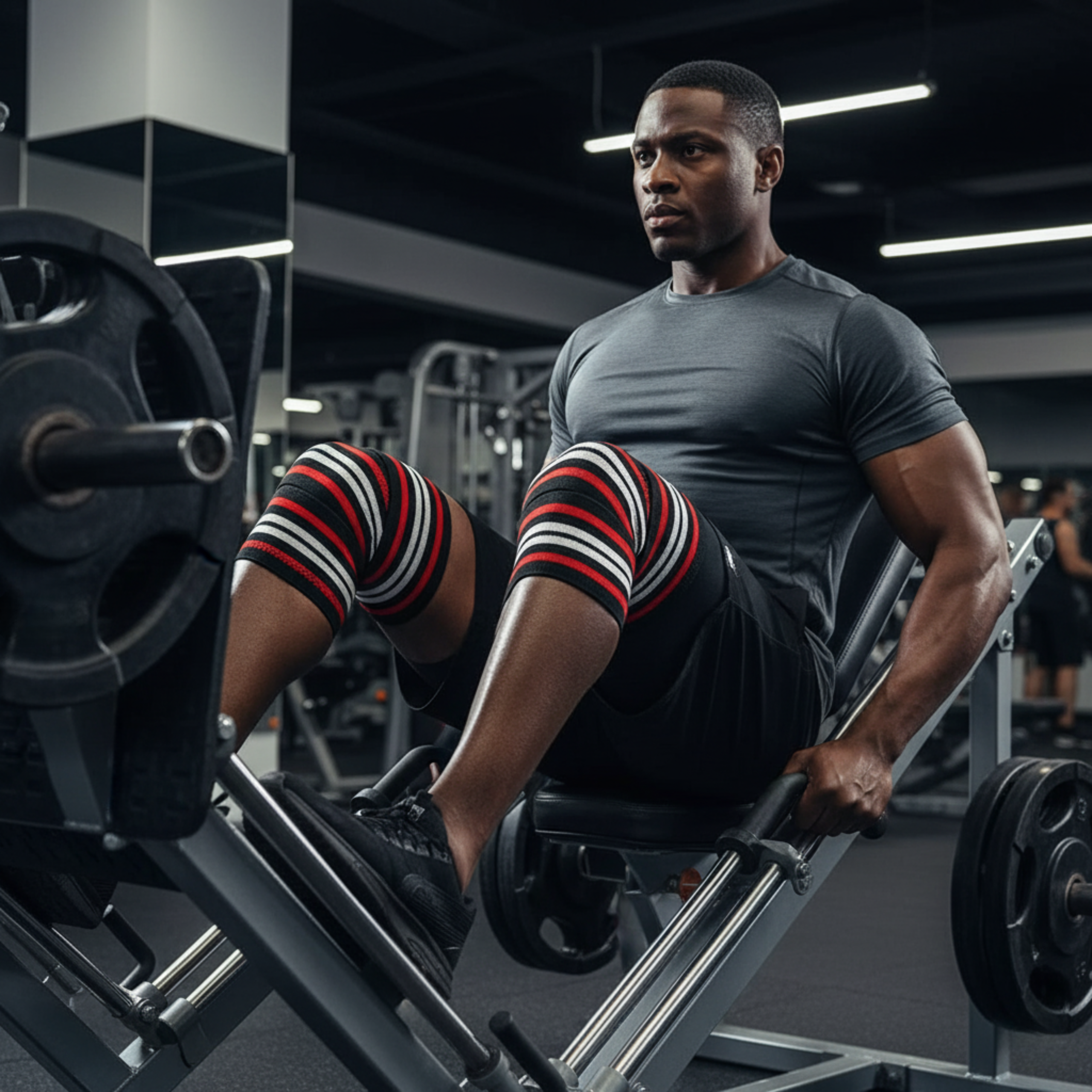 MEX SPORT - Knee Wraps - Černá/Červená/Bílá