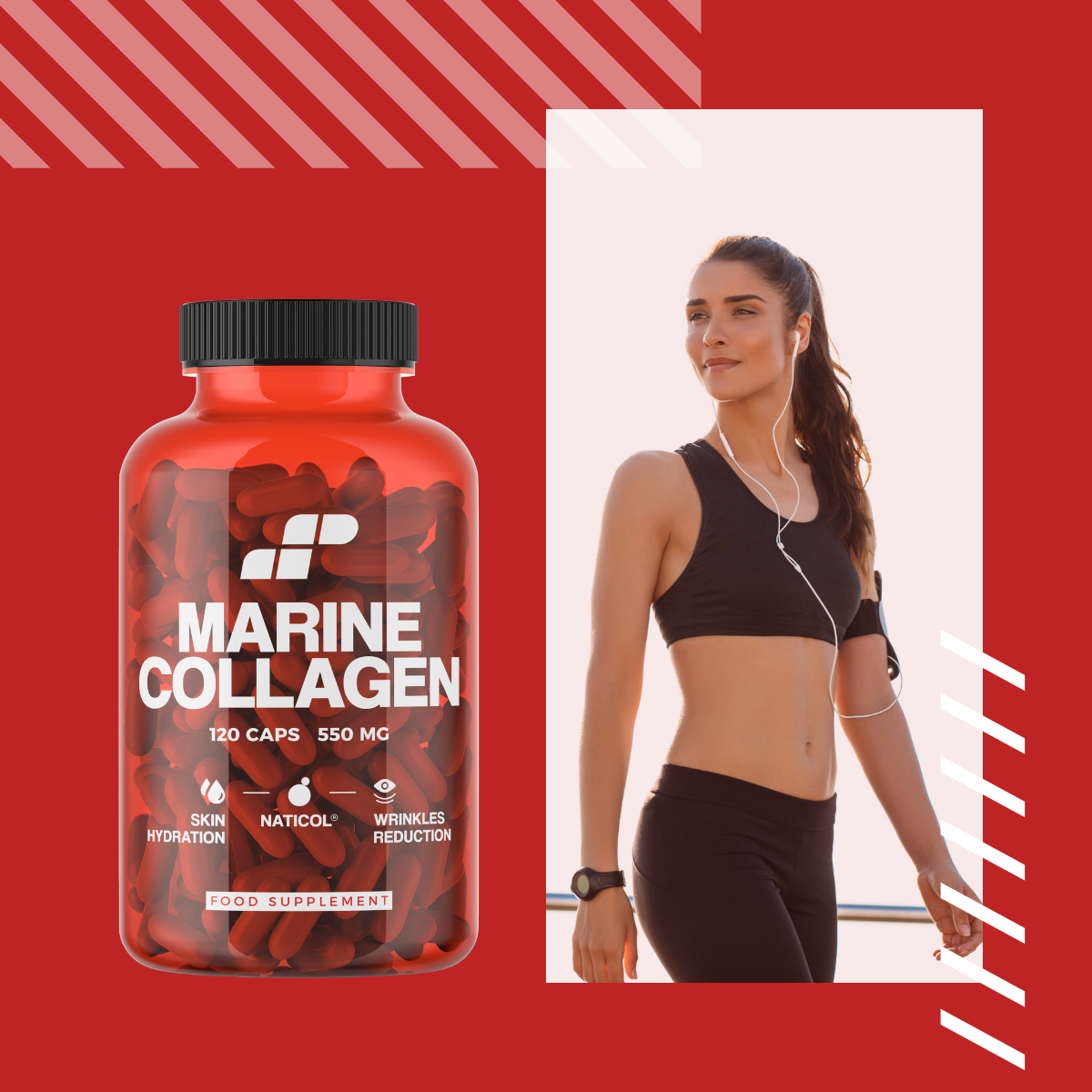 MP NUTRITION Marine Collagen 550mg - 120caps - Kolagen Rybi Naticol