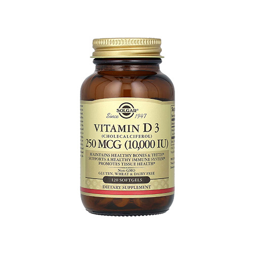 SOLGAR Vitamin D3 250mcg (10000IU) - 120softgels - VITAMIN D3