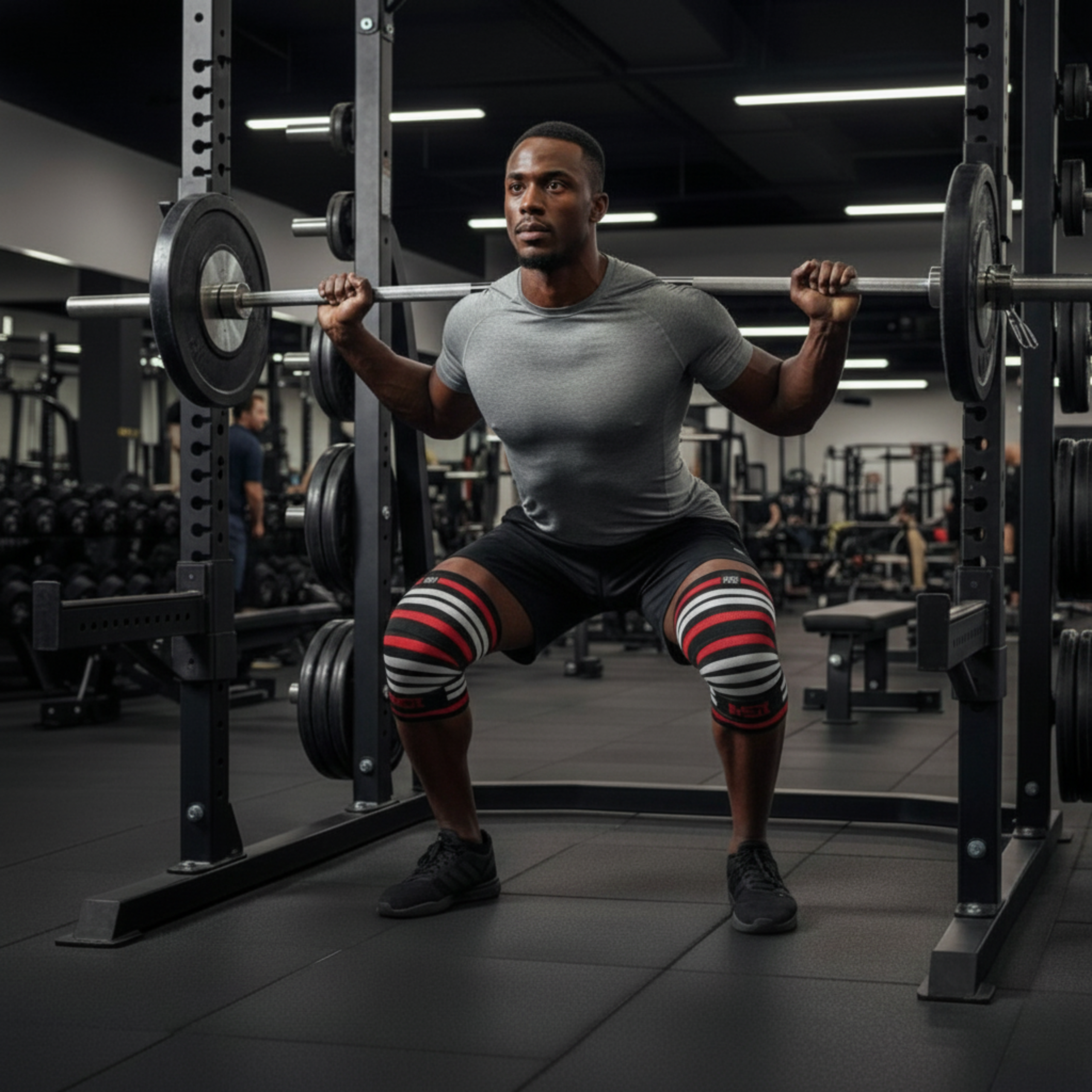 MEX SPORT - Knee Wraps - Černá/Červená/Bílá