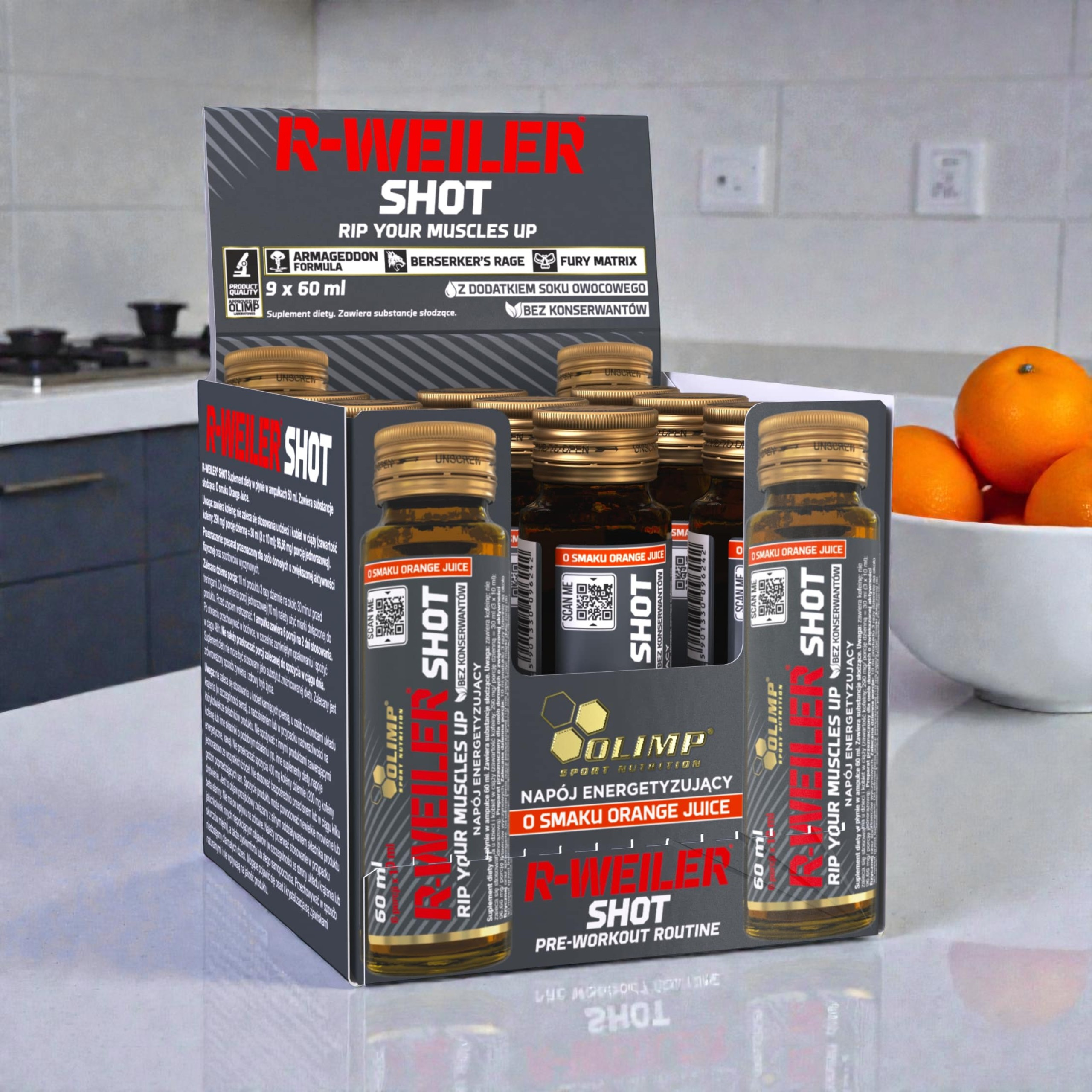 OLIMP - R-Weiler Shot Szklana Ampułka - 60ml x9